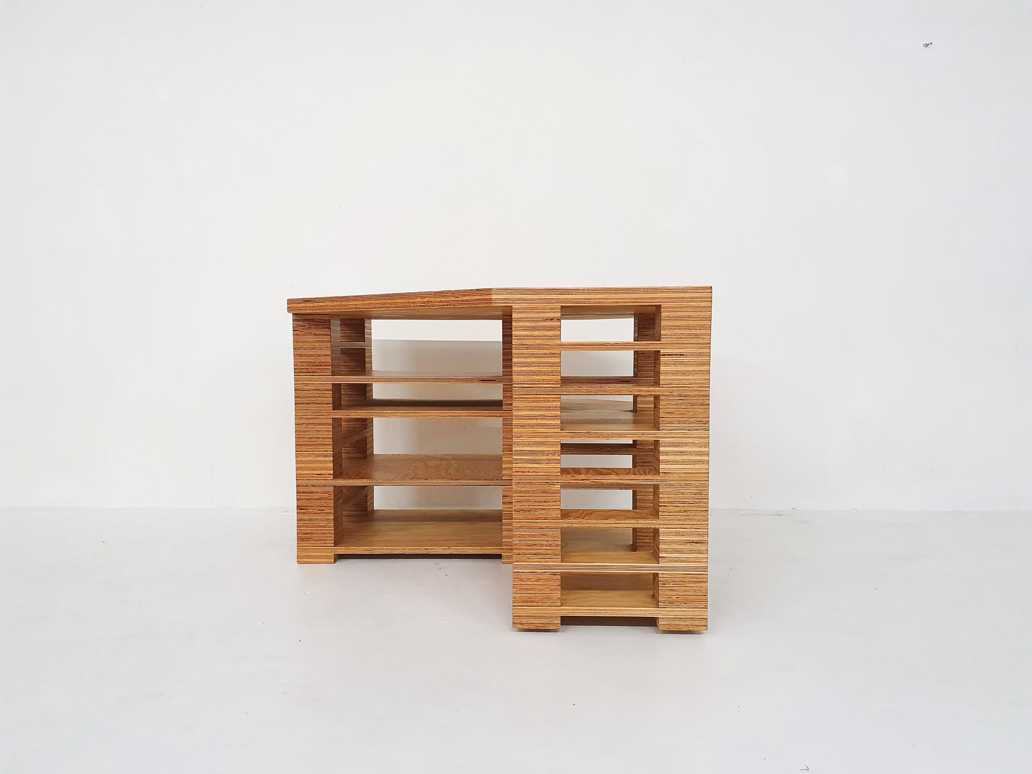 Exceptional Dutch Design Plywood Desk For Sale 3