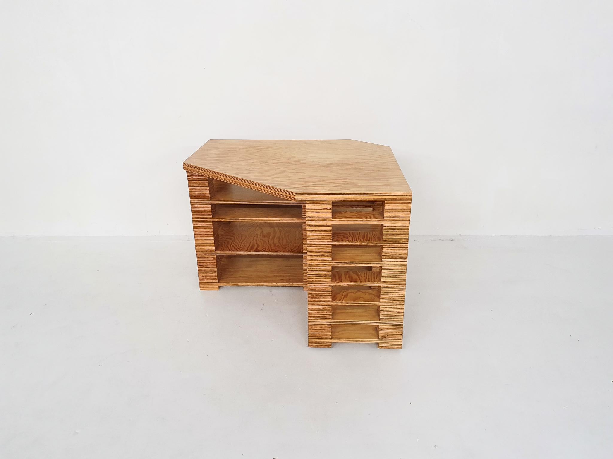 Exceptional Dutch Design Plywood Desk For Sale 4
