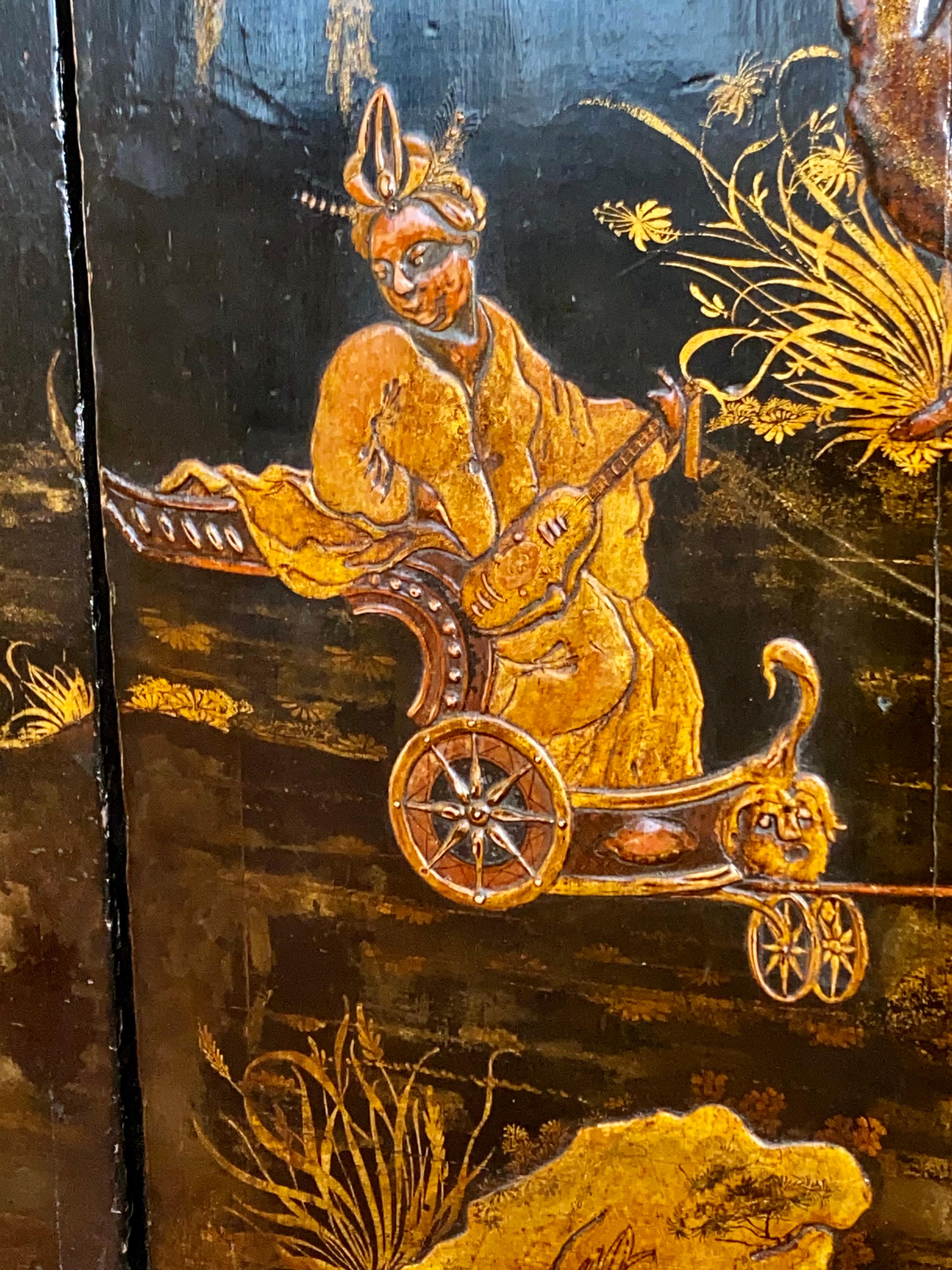 Exceptionnel Cabinet de laque Chinoiserie du début du 19ème siècle sur pied 5