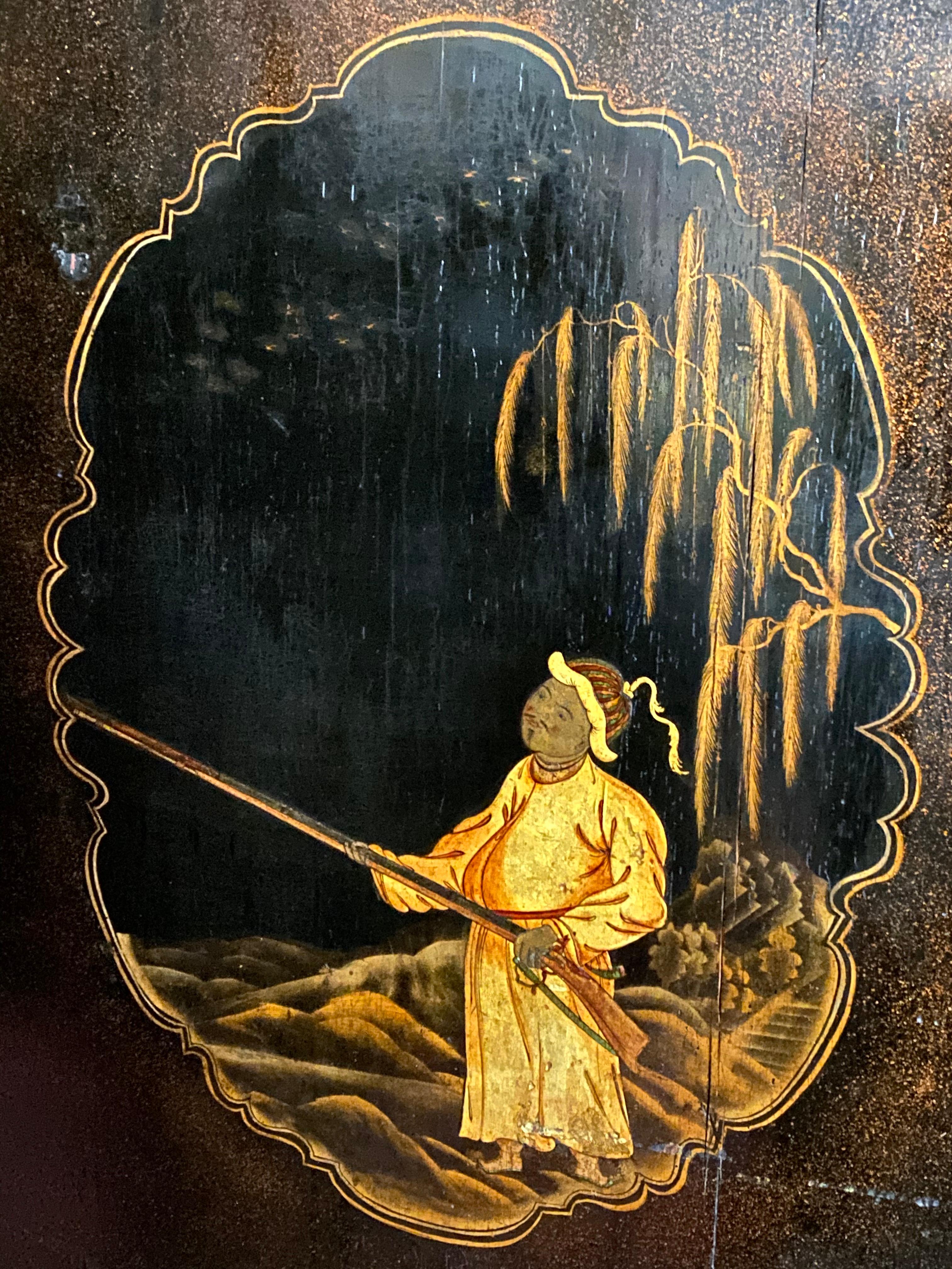 Exceptionnel Cabinet de laque Chinoiserie du début du 19ème siècle sur pied Bon état à Lymington, GB