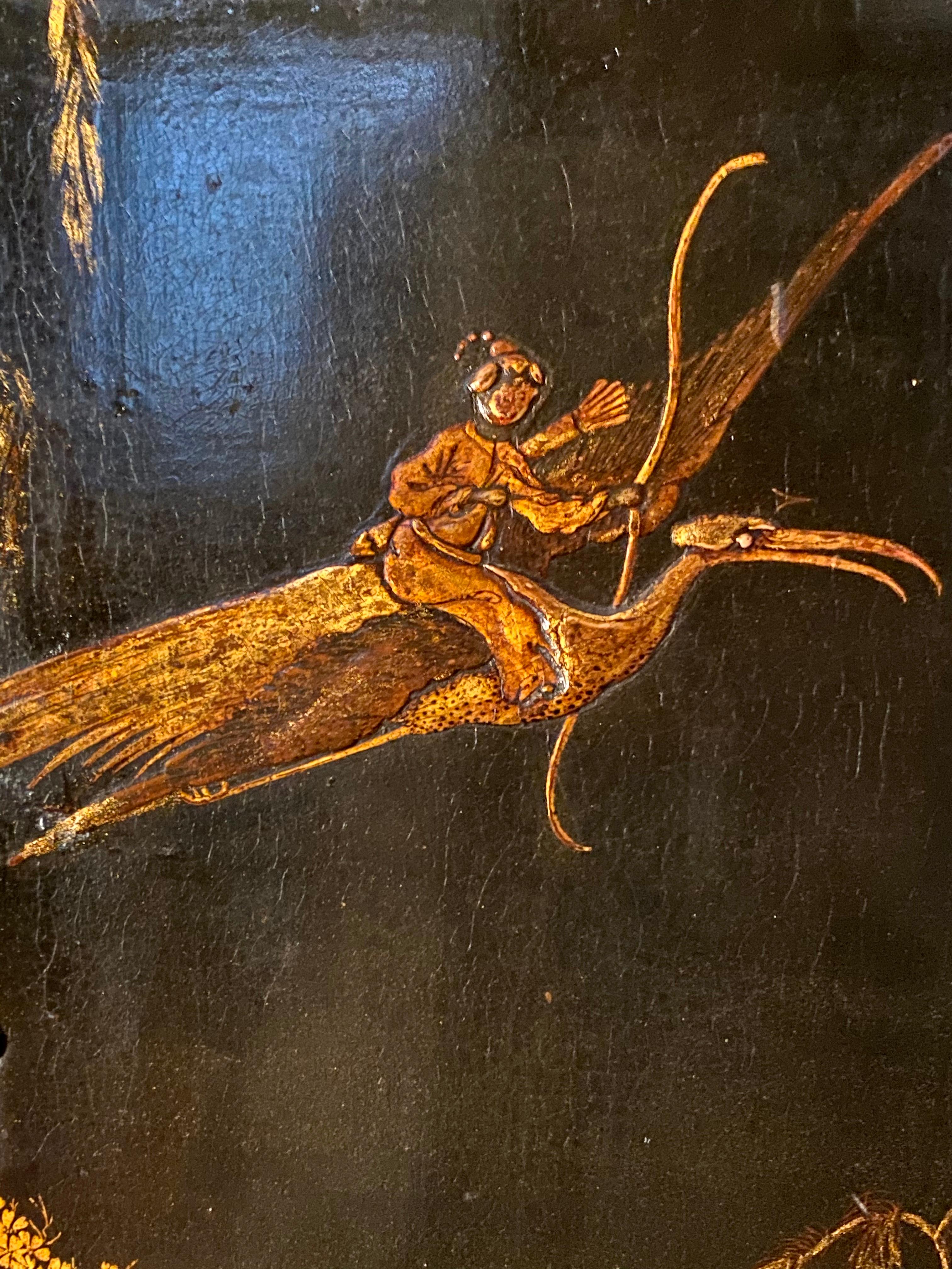 Exceptionnel Cabinet de laque Chinoiserie du début du 19ème siècle sur pied 2