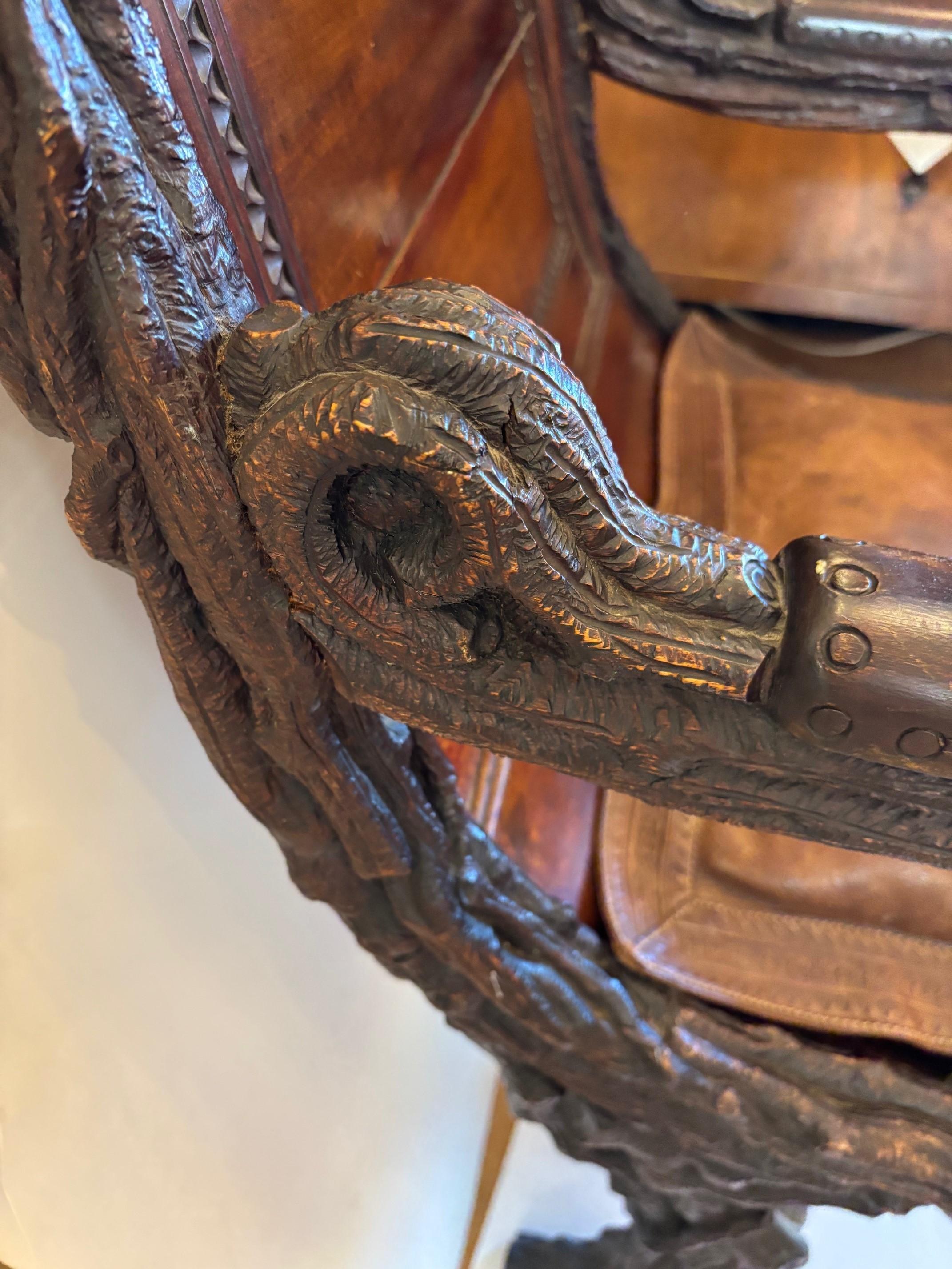 Exceptional Early 19th Century Dark Walnut Finished Irish Country Lounge Chair For Sale 4