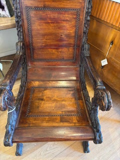 Exceptional Early 19th Century Dark Walnut Finished Irish Country Lounge Chair