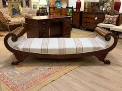 Exceptional Early 19th Century French Empire Carved Mahogany Daybed