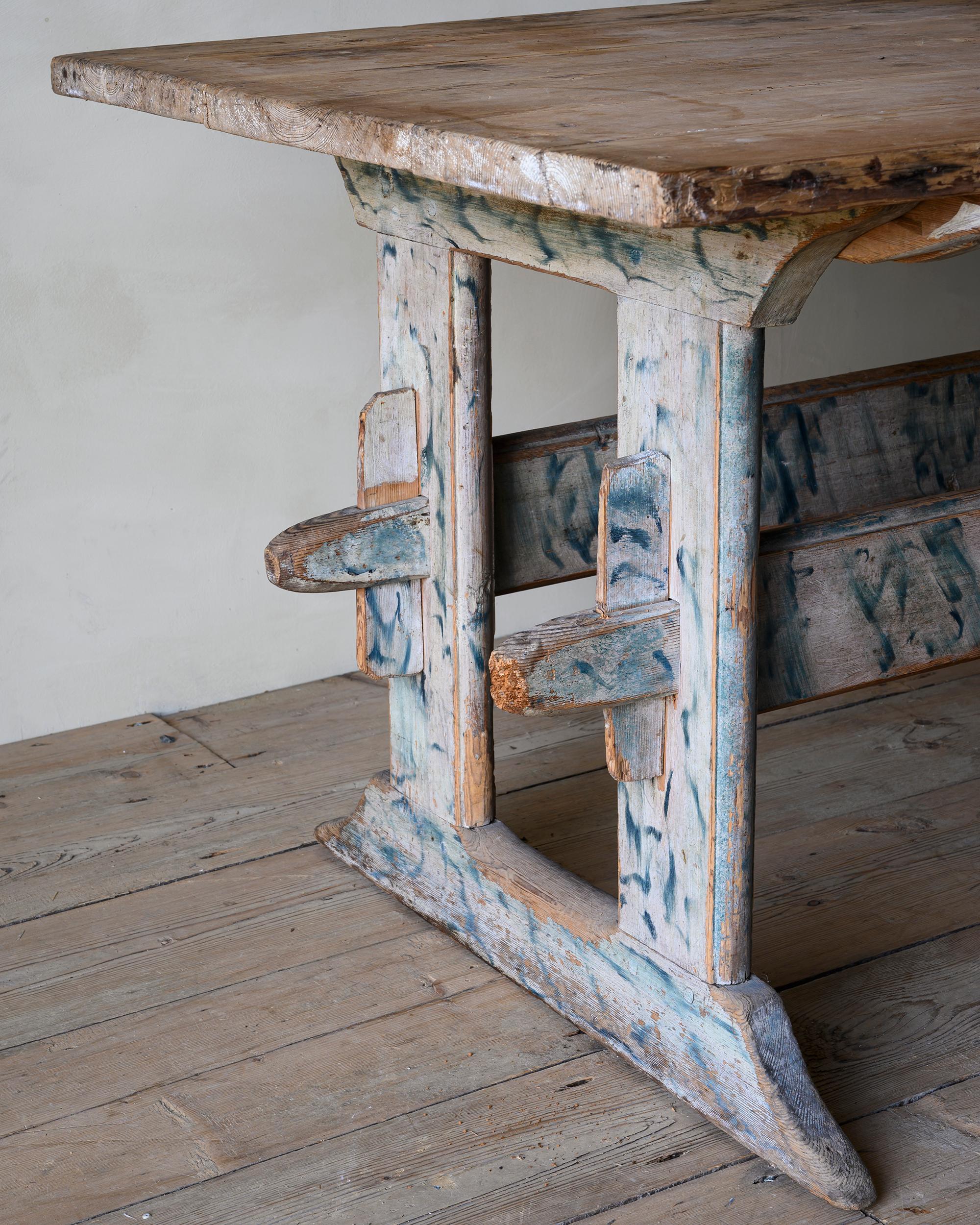 Hand-Crafted Exceptional Early 19th Century Swedish Trestle Table