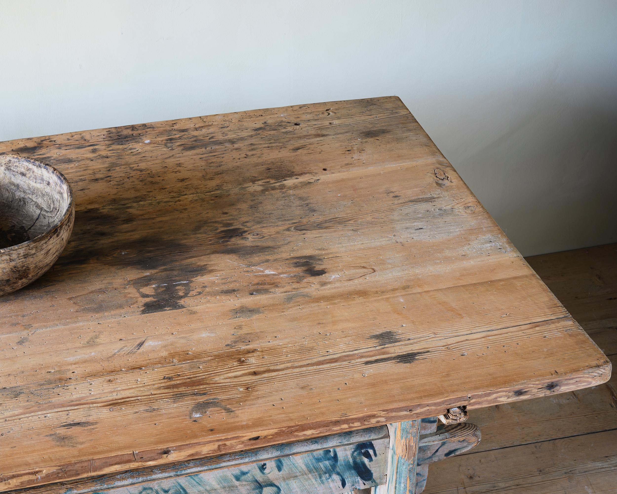Exceptional Early 19th Century Swedish Trestle Table 2