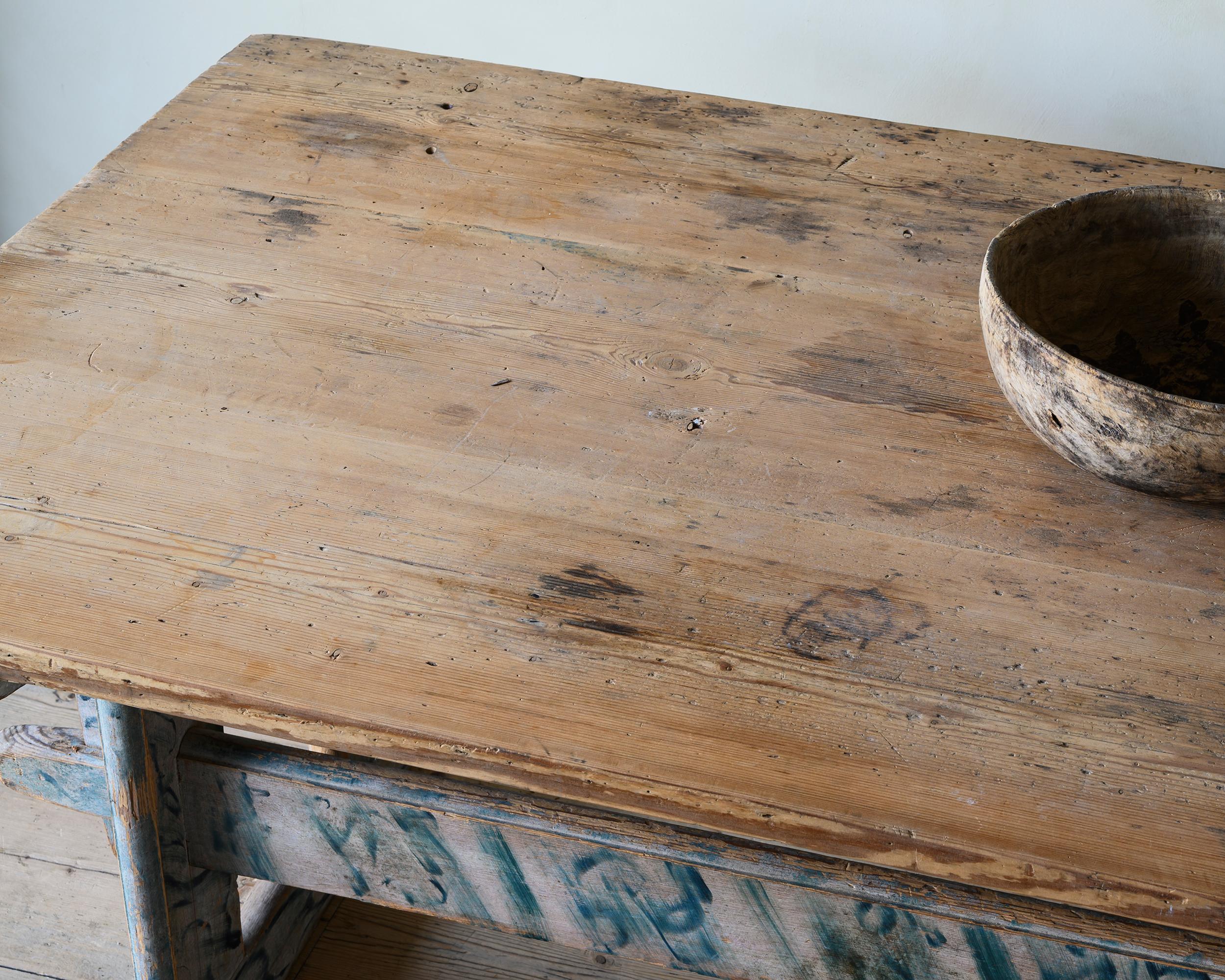 Exceptional Early 19th Century Swedish Trestle Table 3