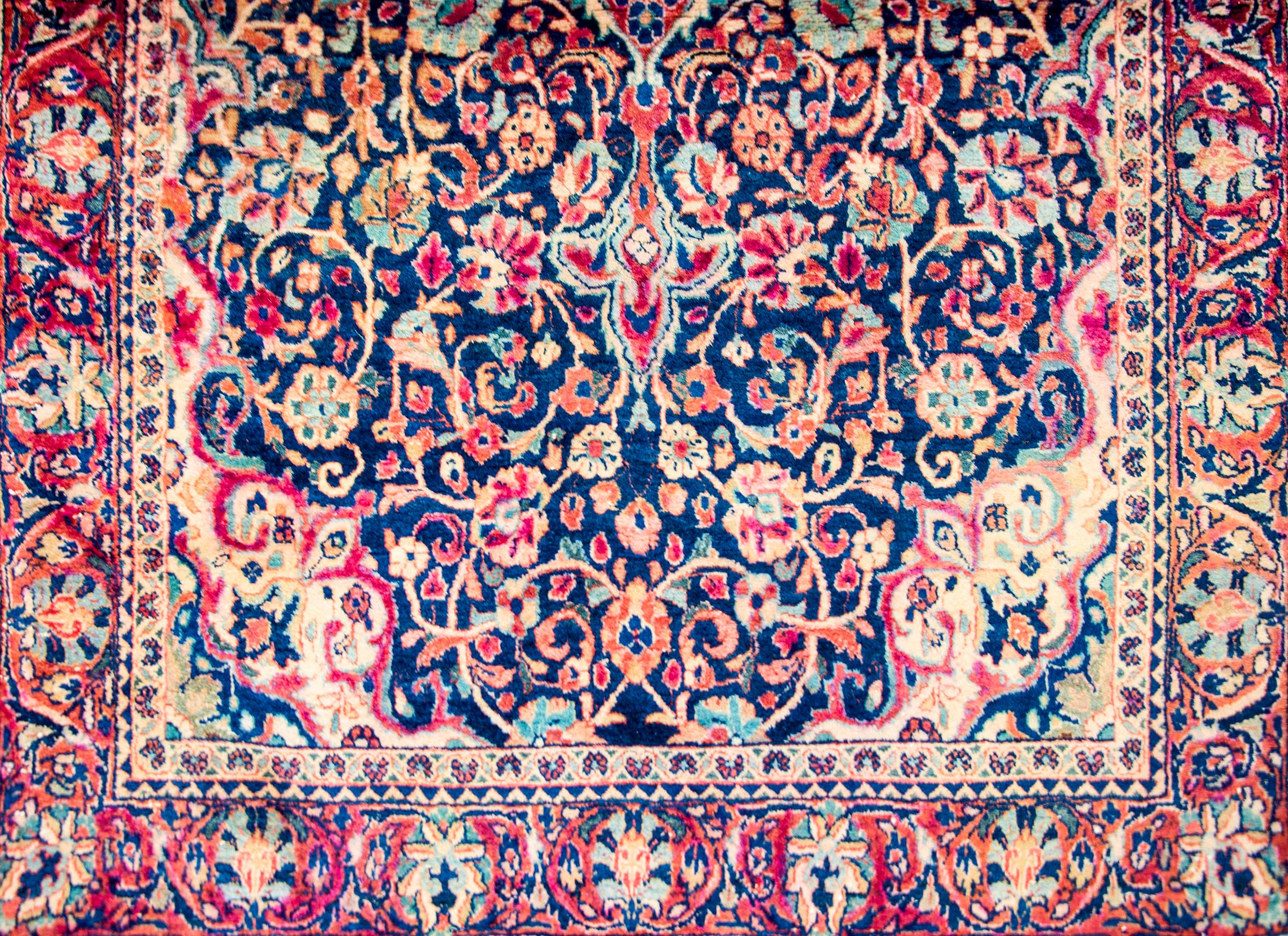 Mid-20th Century Exceptional Early 20th Century Antique Kashan Rug For Sale