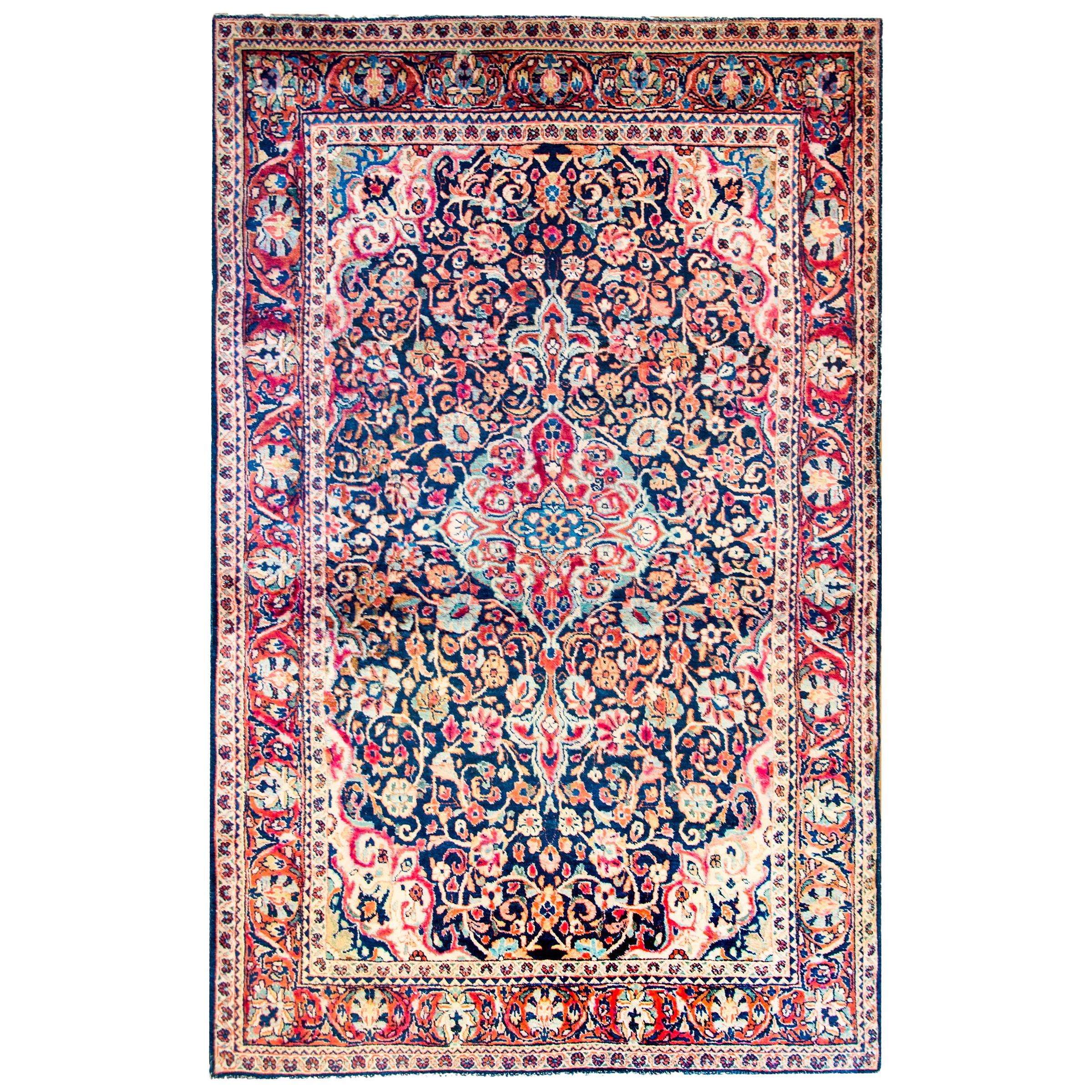 Exceptional Early 20th Century Antique Kashan Rug For Sale