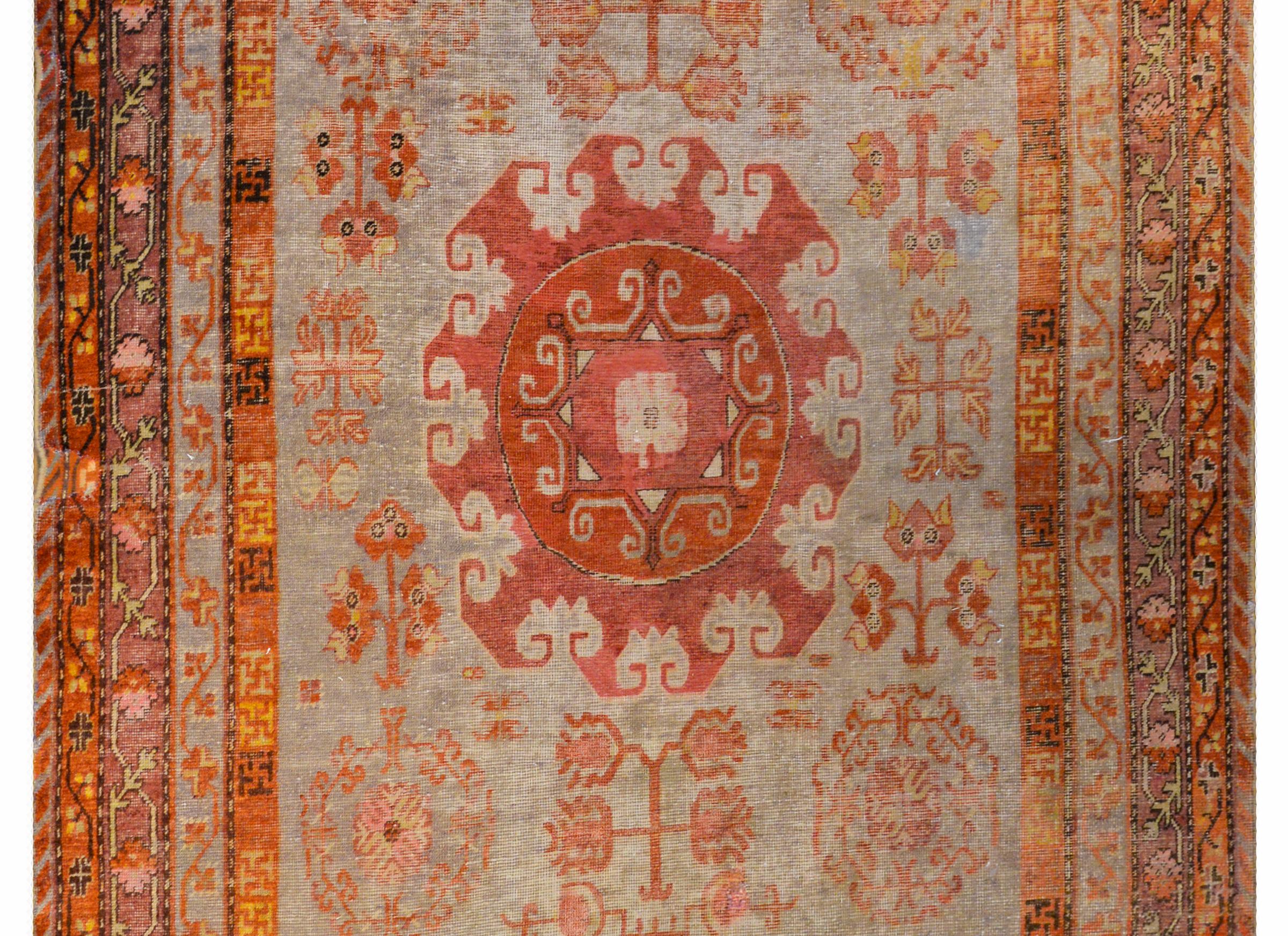 Khotan Exceptional Early 20th Century Central Asian Samarghand Rug For Sale