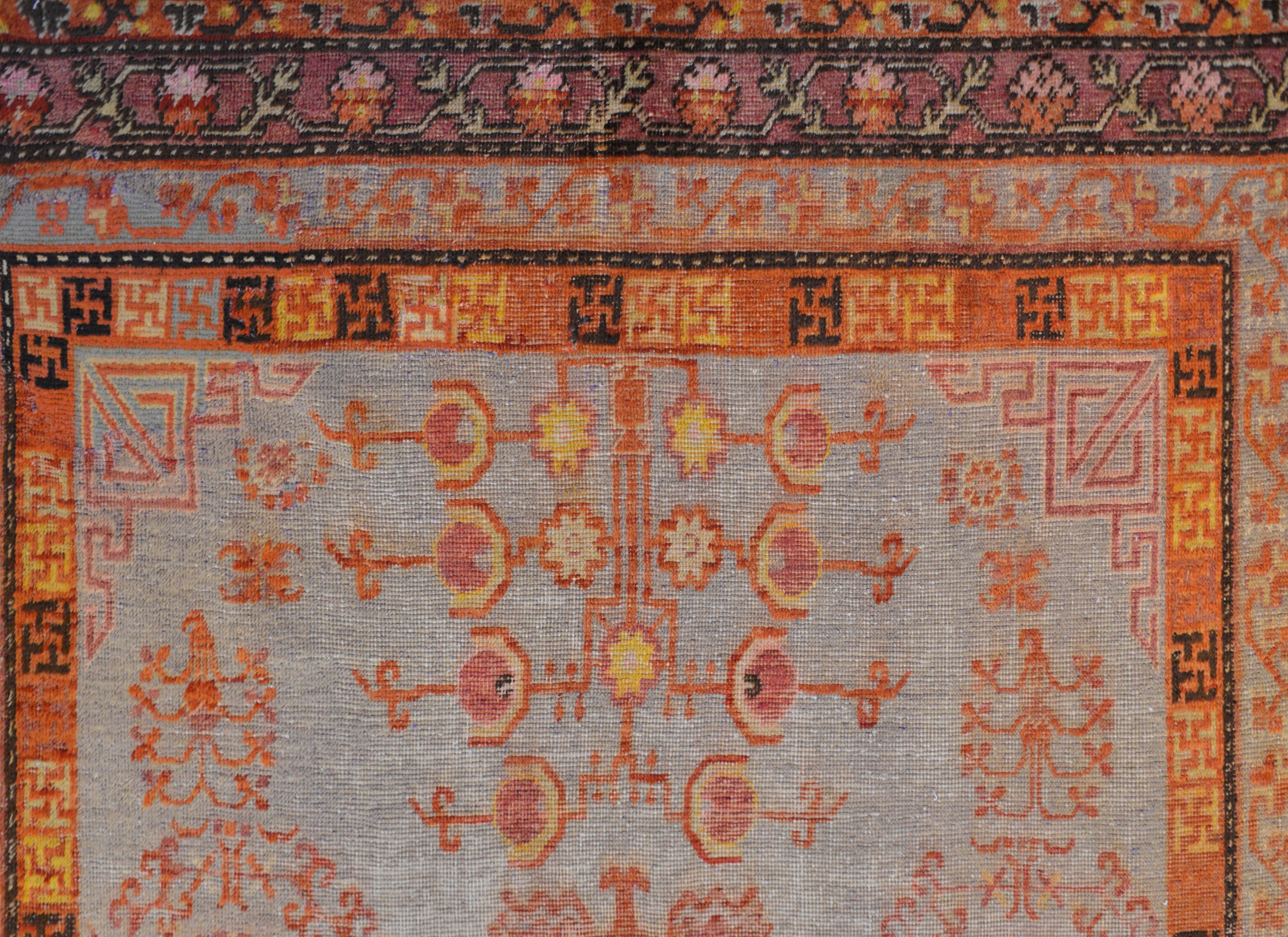 Exceptional Early 20th Century Central Asian Samarghand Rug For Sale 1