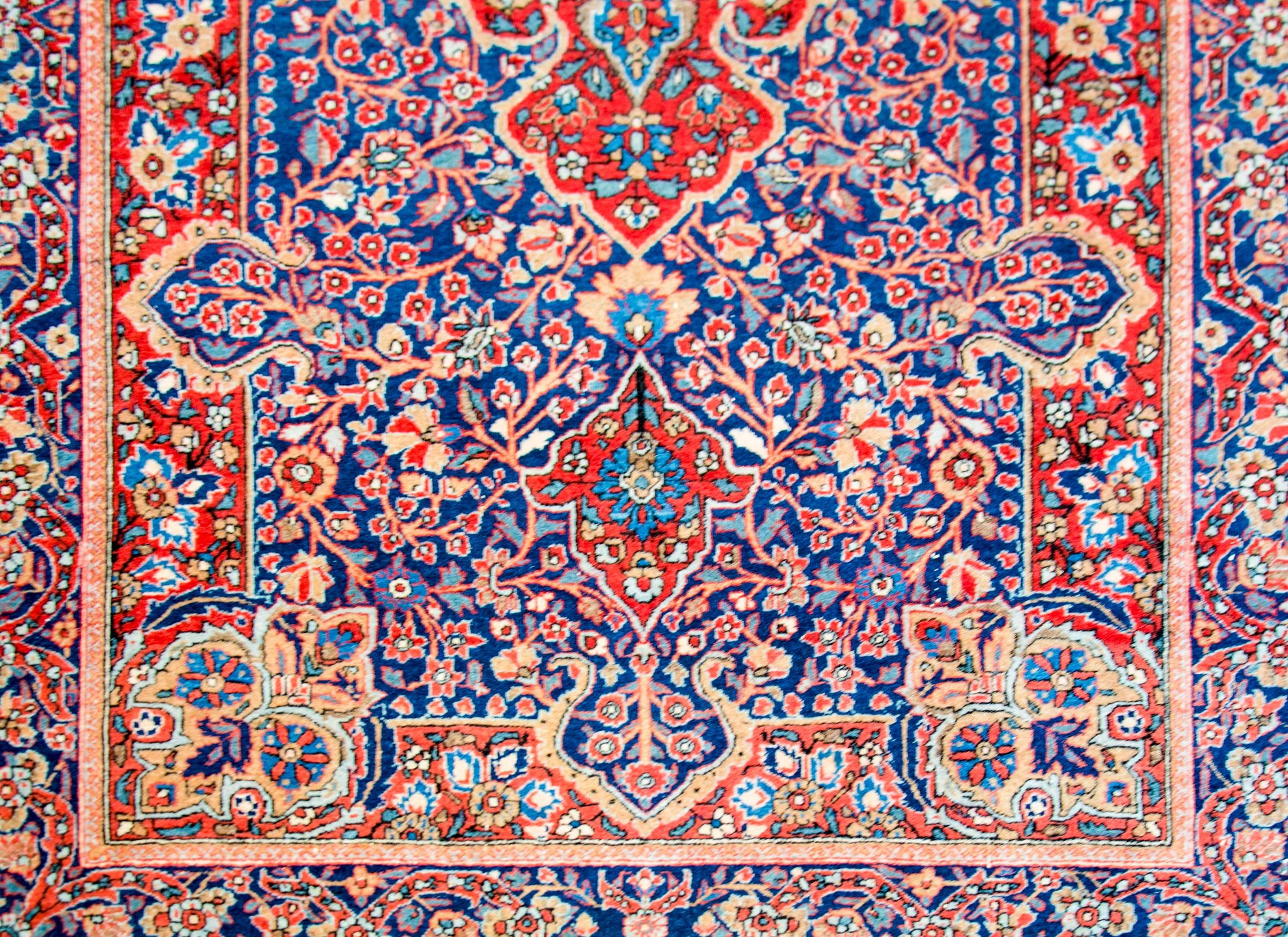 Vegetable Dyed Exceptional Early 20th Century Kashan Rug For Sale