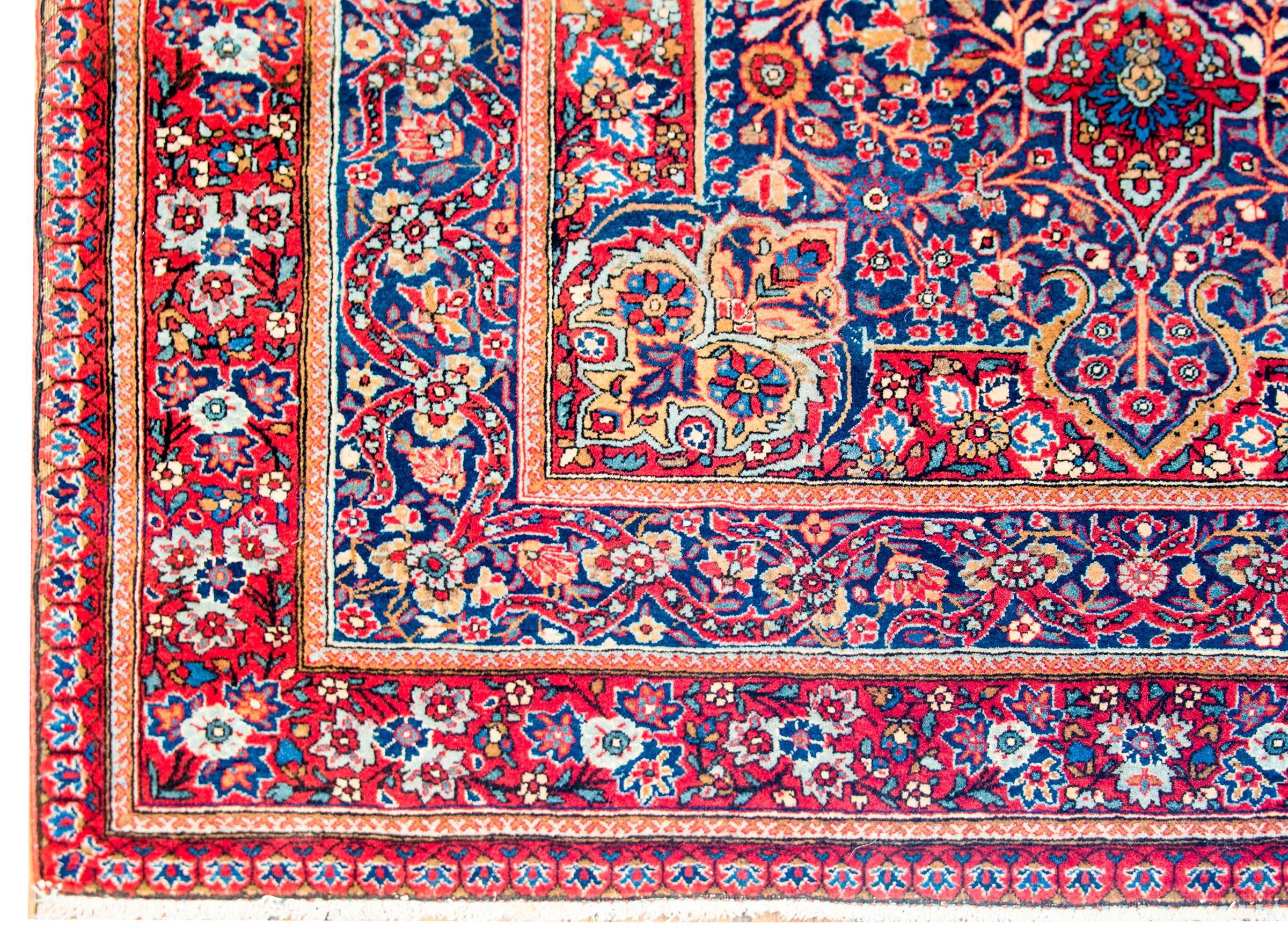 Wool Exceptional Early 20th Century Kashan Rug For Sale