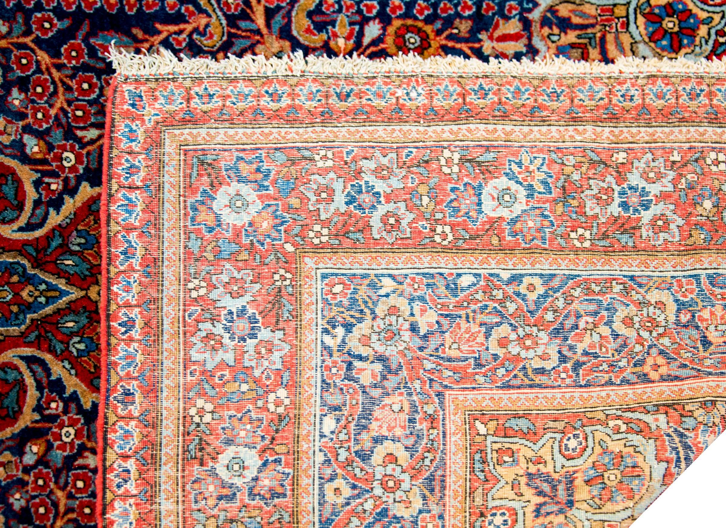 Excepcional alfombra Kashan de principios del siglo XX en venta 1