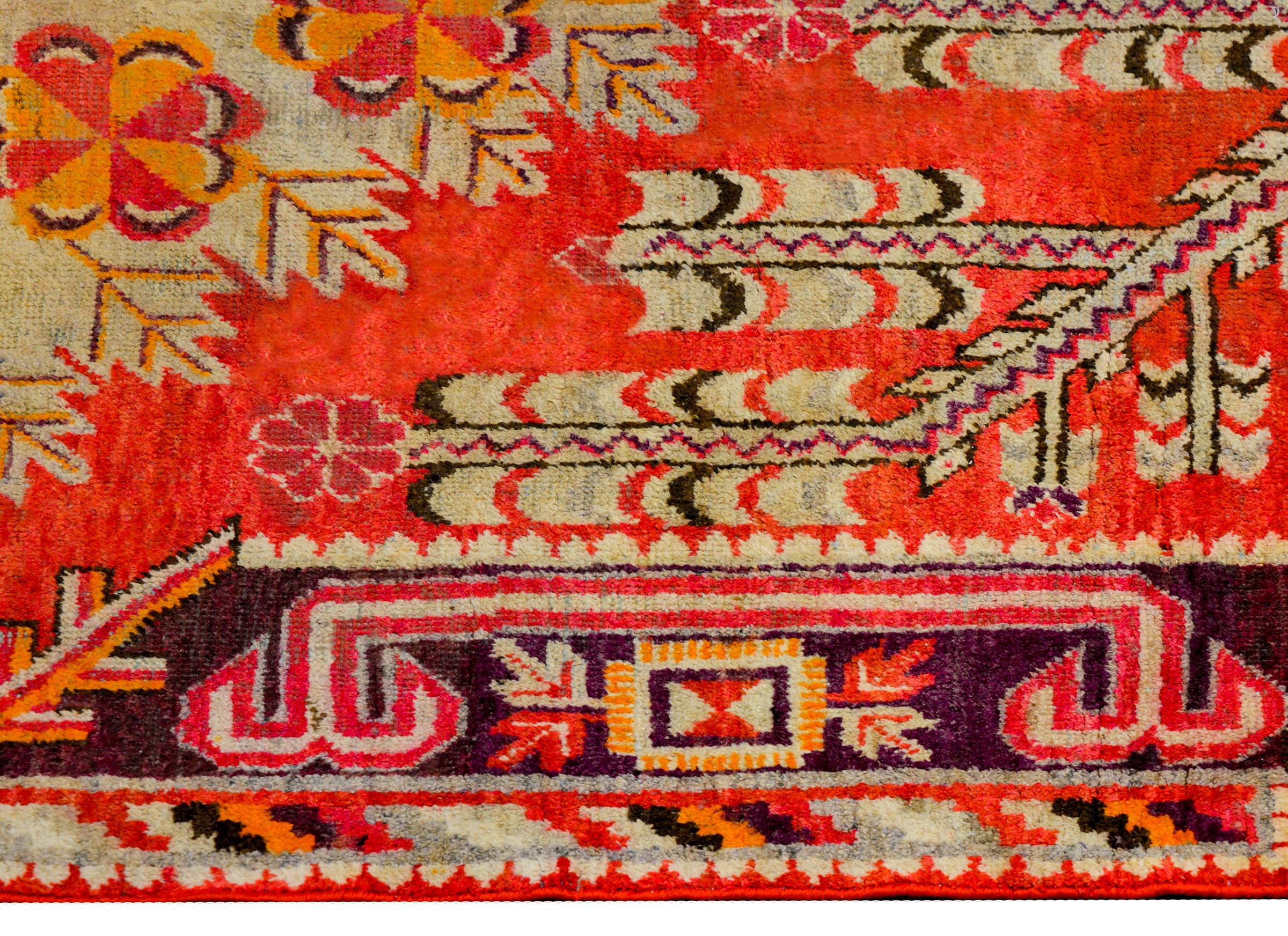 Wool Exceptional Early 20th Century Khotan Rug For Sale