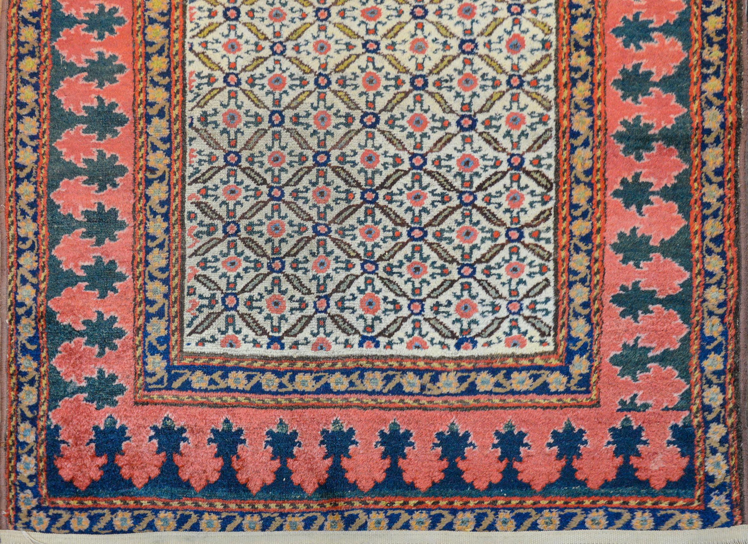 Vegetable Dyed Exceptional Early 20th Century Malayer Runner For Sale