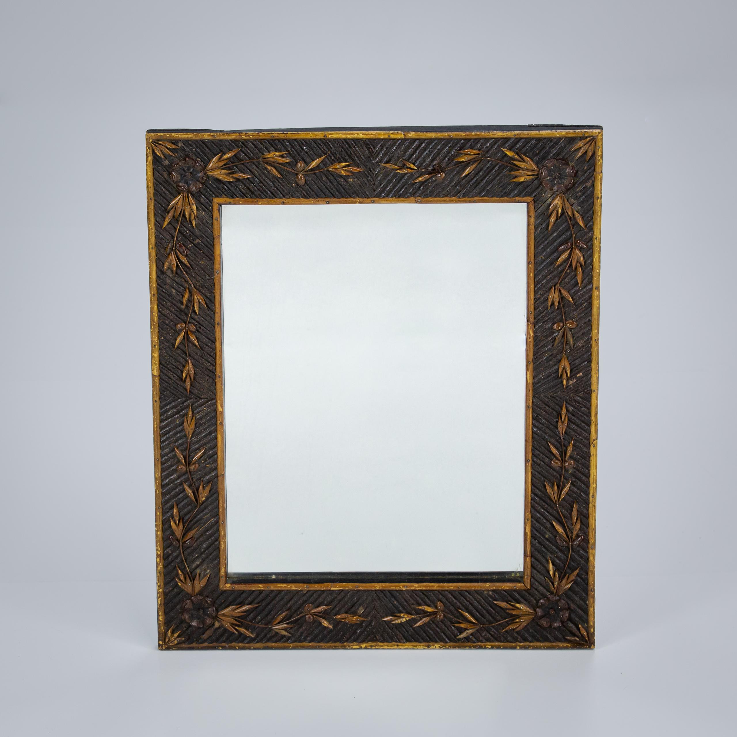 Exceptional Early 20th Century Twig work Mirror. Excellent condition with later mirror plate. France Circa 1920.

Excellent condition with excellent execution 

