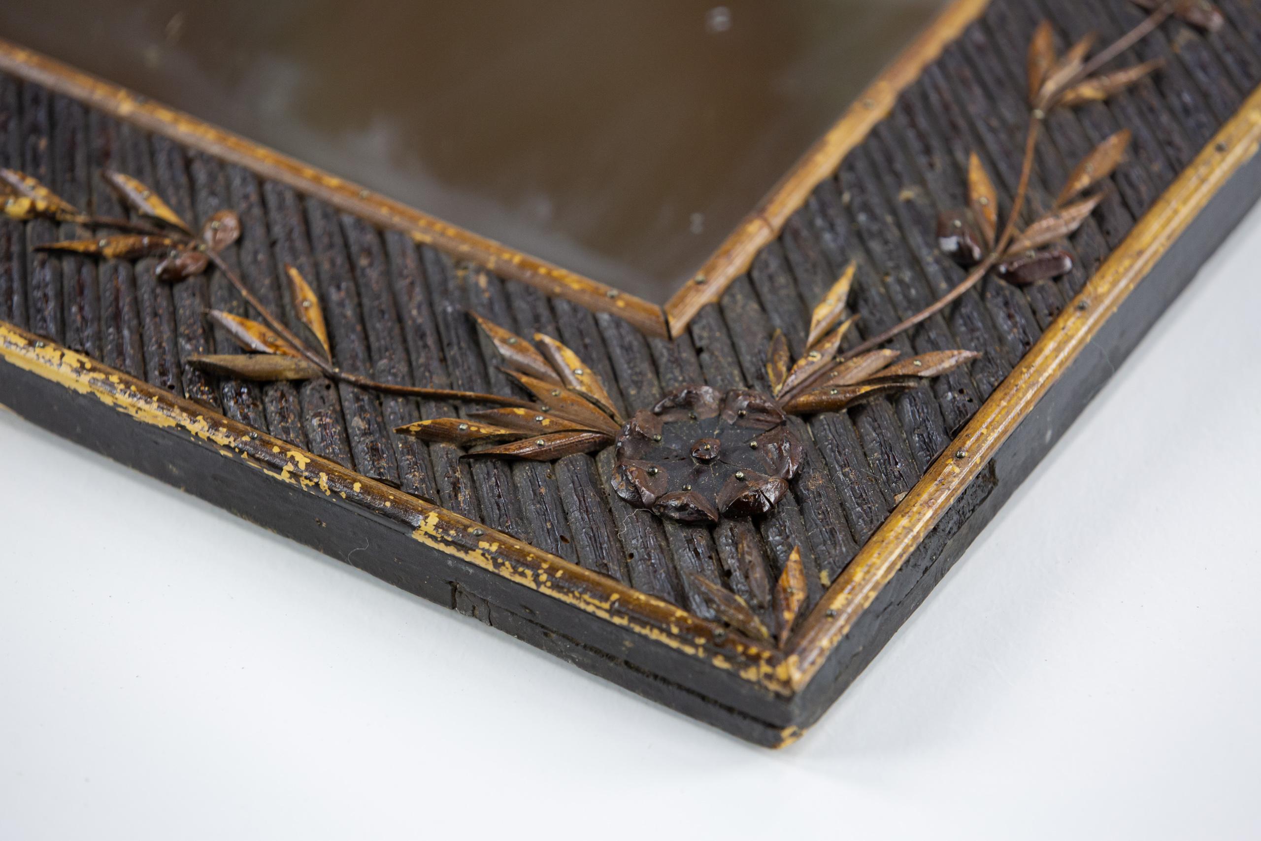 Exceptional Early 20th Century Twig Work Mirror. 2