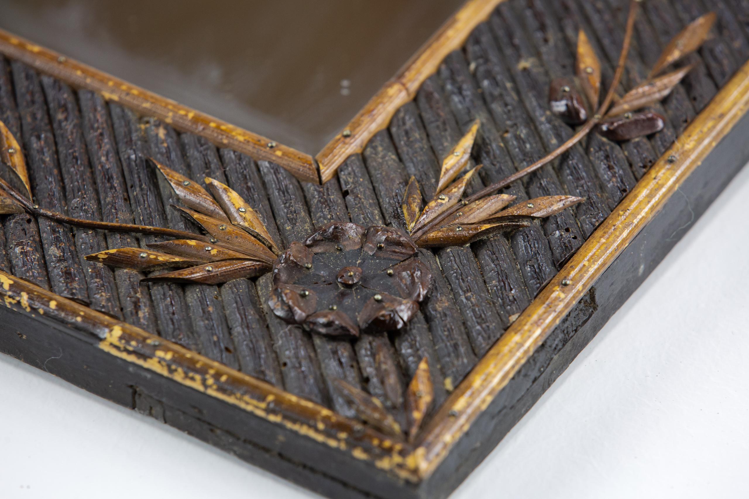 Exceptional Early 20th Century Twig Work Mirror. 4