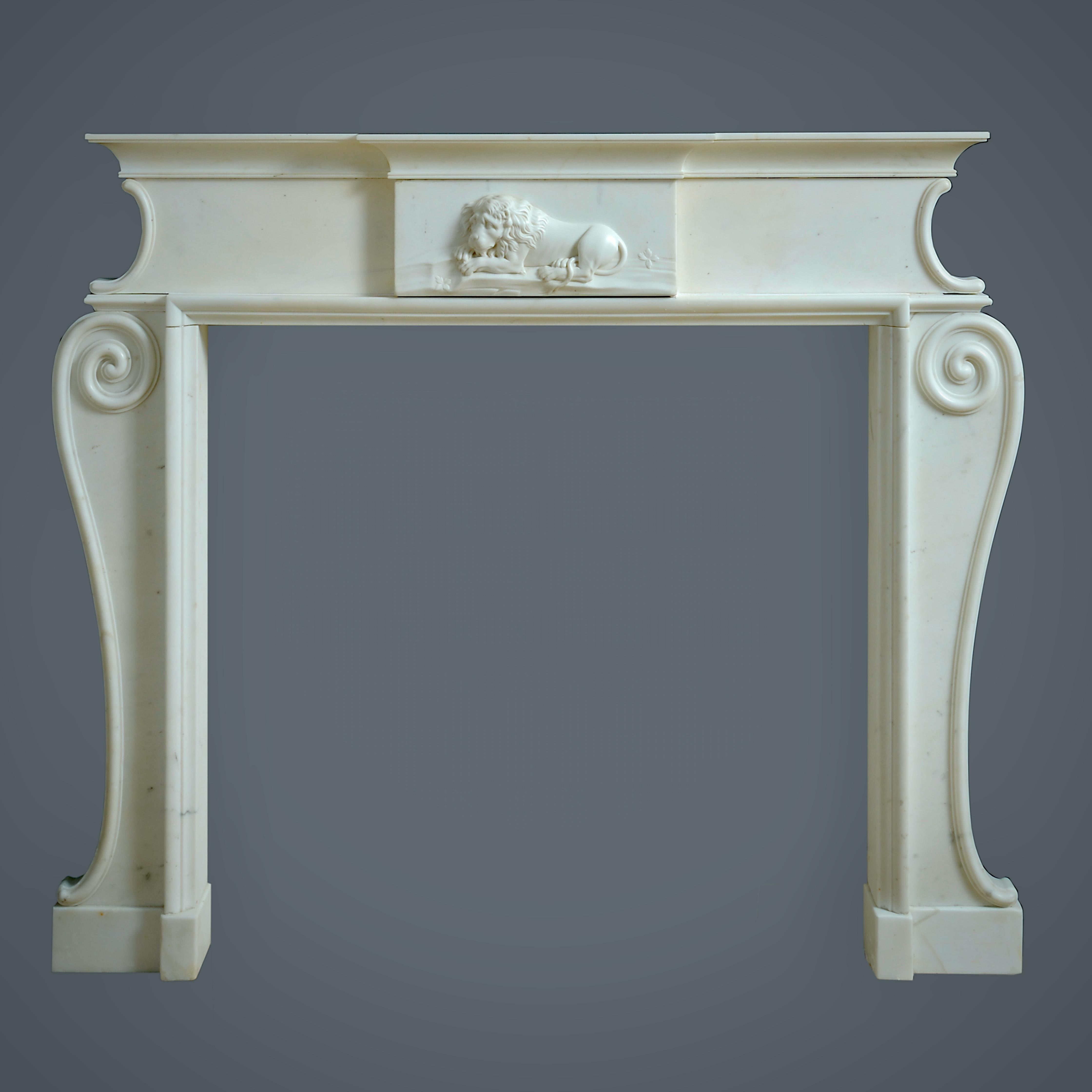 18th Century and Earlier Exceptional Early Neo-Classical Statuary Marble Chimneypiece For Sale
