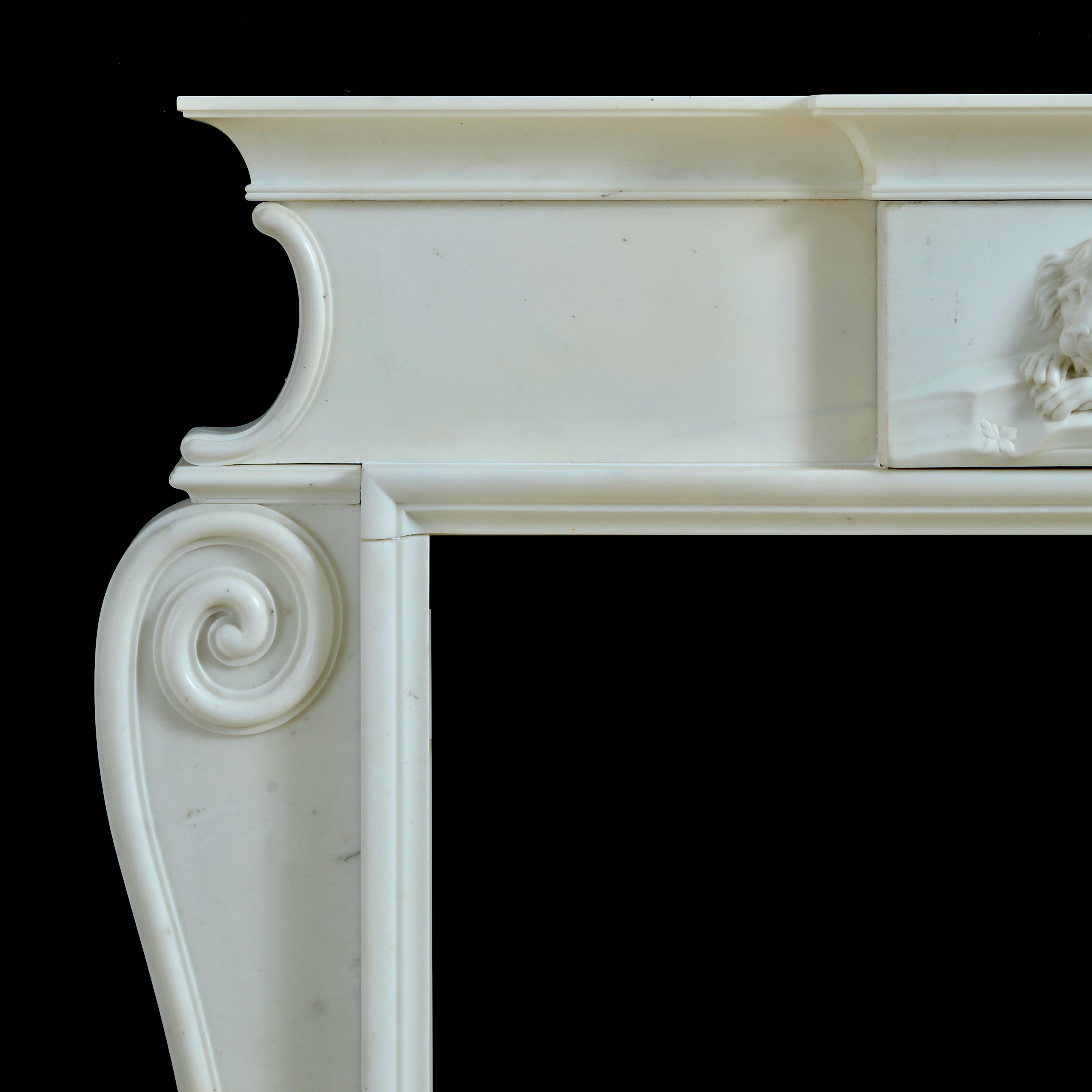 Exceptional Early Neo-Classical Statuary Marble Chimneypiece For Sale 1