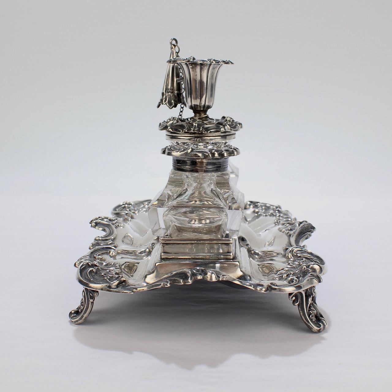 coin silver inkstand