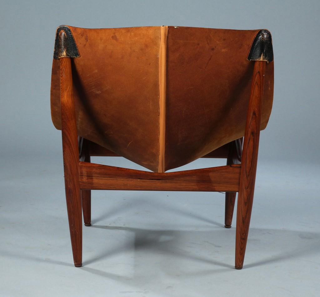 Leather  Illum Wikkelso easy chair and Table Mod '272' for C.F. Christiansen Sweden 1960 For Sale