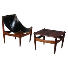 Fauteuil et table Illum Wikkelso Mod « 272 » pour C.F. Suède - Christiansen 1960