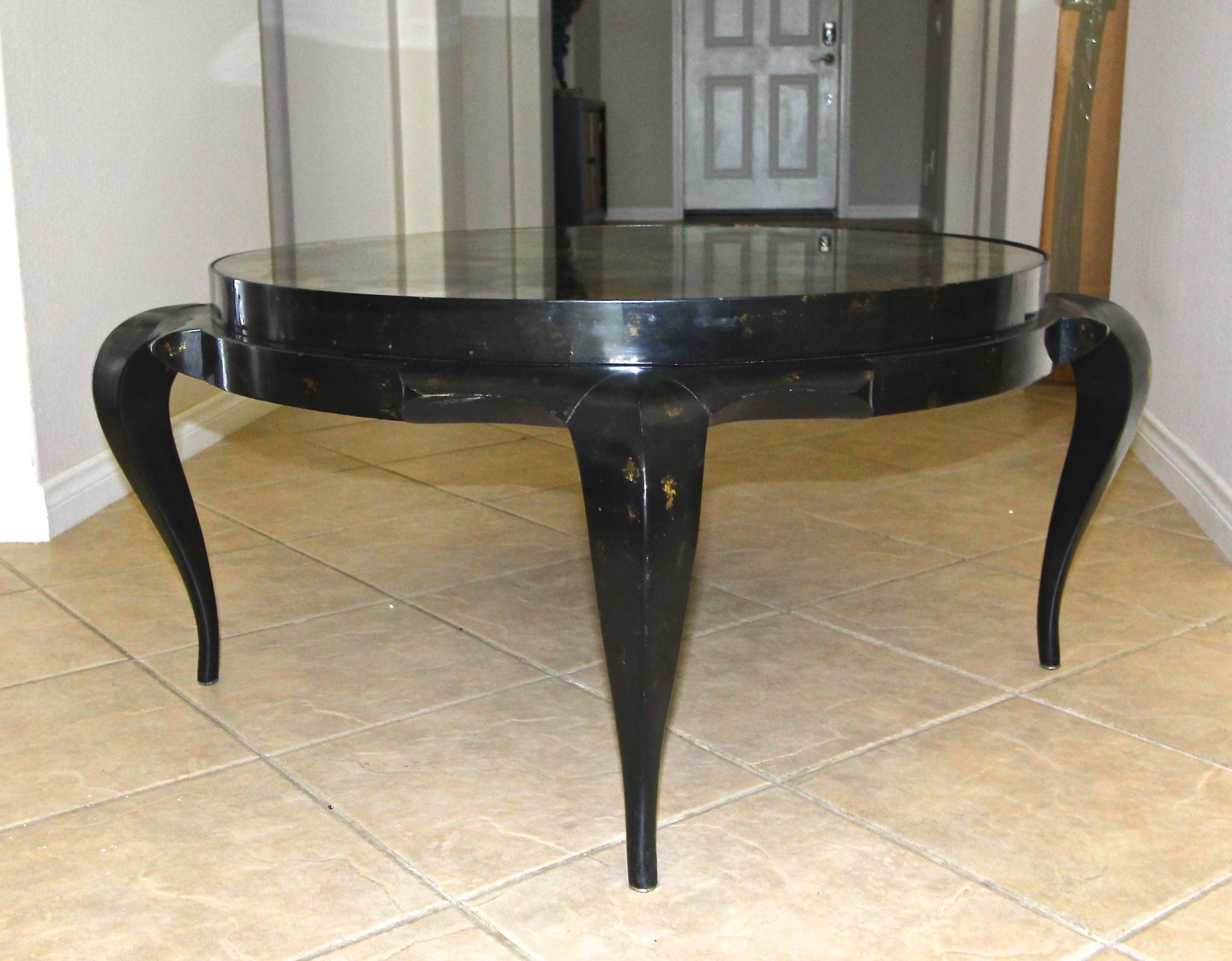 Exceptional Eglomise Zodiac Cocktail Table by Harriton In Good Condition In Palm Springs, CA