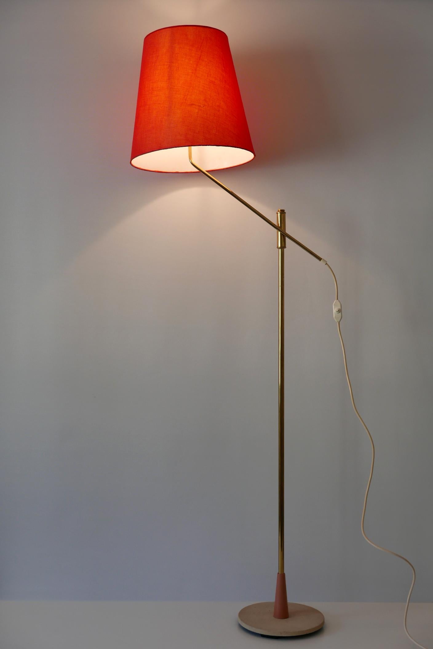 Außergewöhnliche, elegante und verstellbare Mid-Century-Modern-Stehlampe, 1950er Jahre, Deutschland im Angebot 4