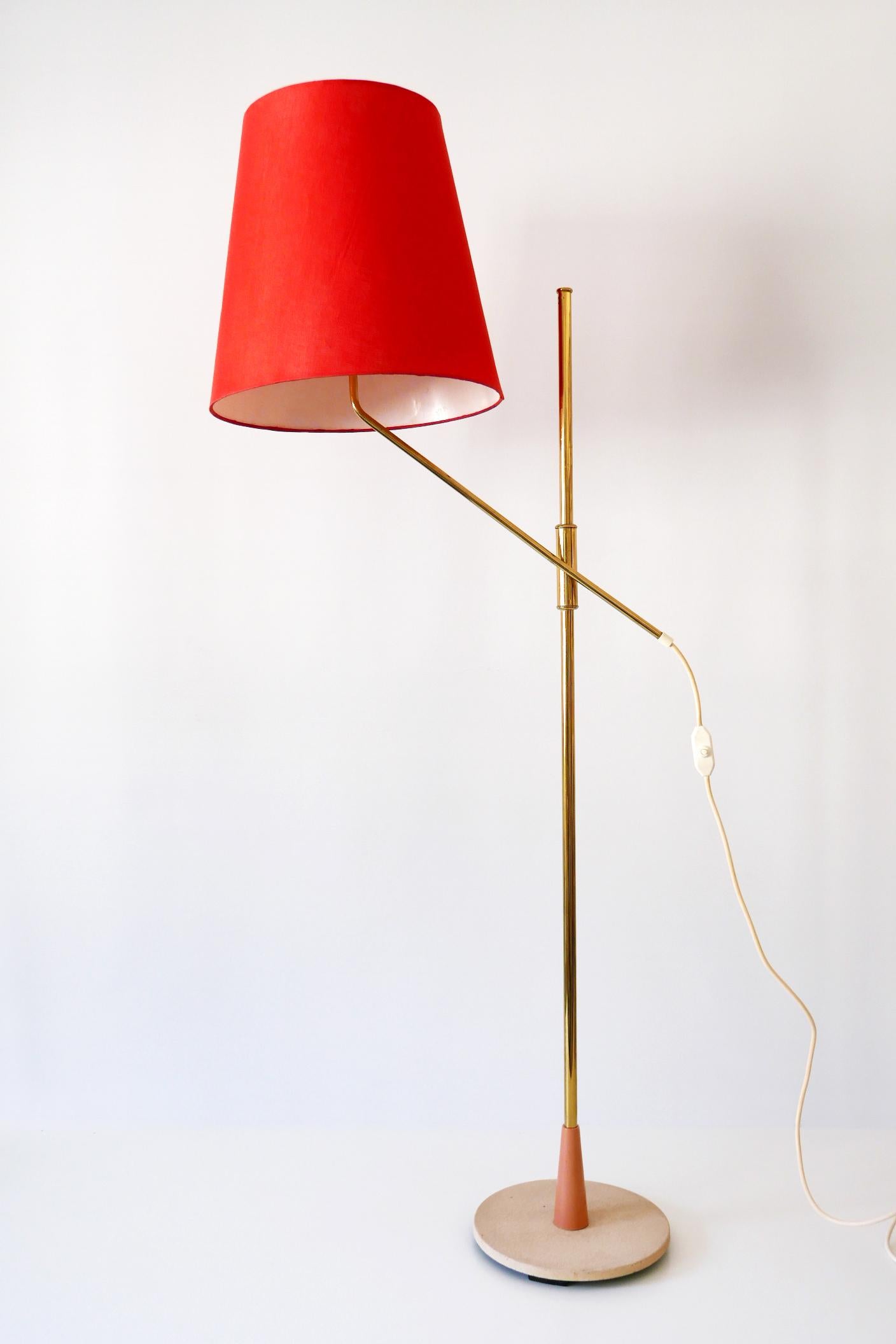 Exceptional, Elegant and Adjustable Mid-Century Modern Floor Lamp 1950s, Germany For Sale 5