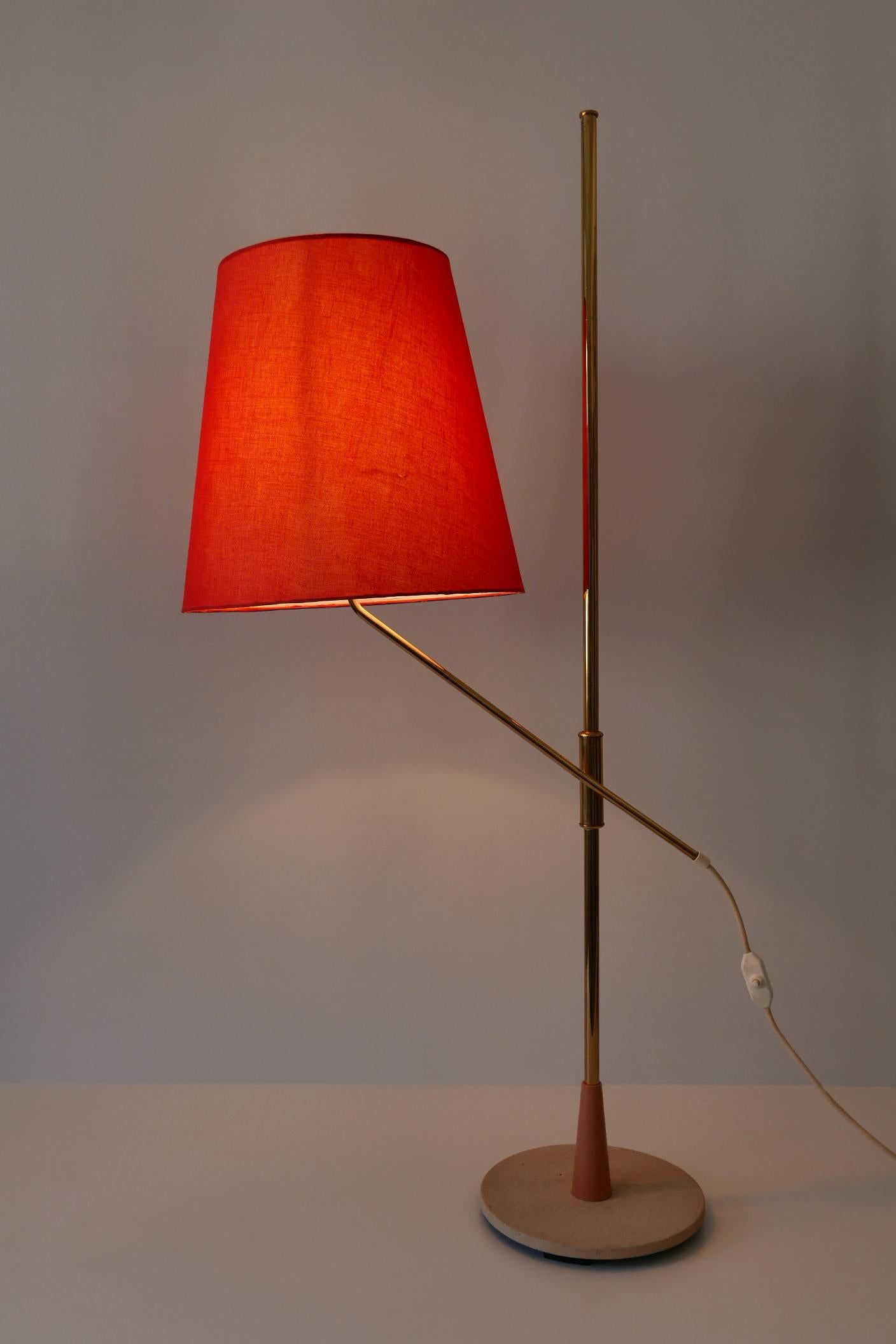 Außergewöhnliche, elegante und verstellbare Mid-Century-Modern-Stehlampe, 1950er Jahre, Deutschland im Angebot 8