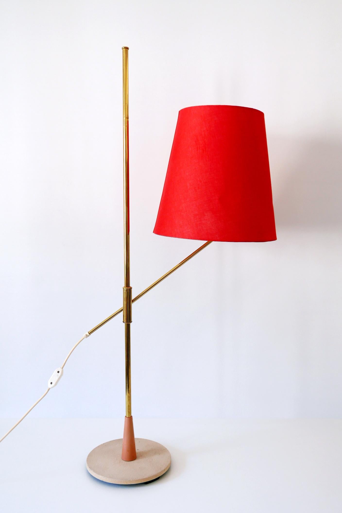 Mid-Century Modern Exceptionnel, Elegance et Ajustable Lampadaire Moderne du Milieu du Siècle 1950s, Allemagne en vente