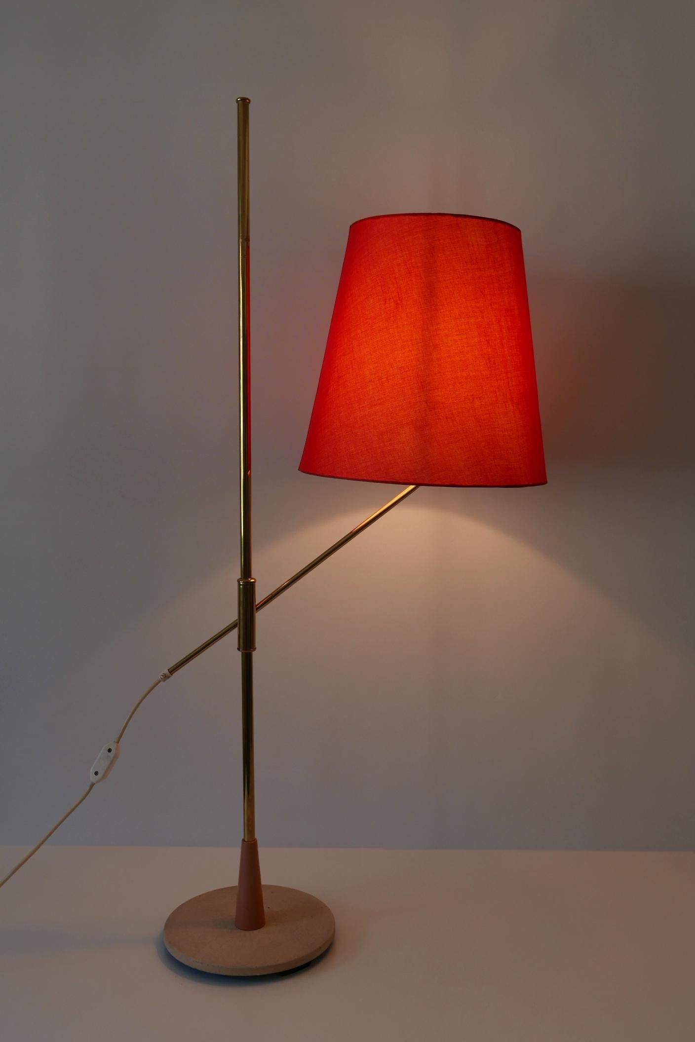 Exceptional, Elegant and Adjustable Mid-Century Modern Floor Lamp 1950s, Germany In Good Condition For Sale In Munich, DE