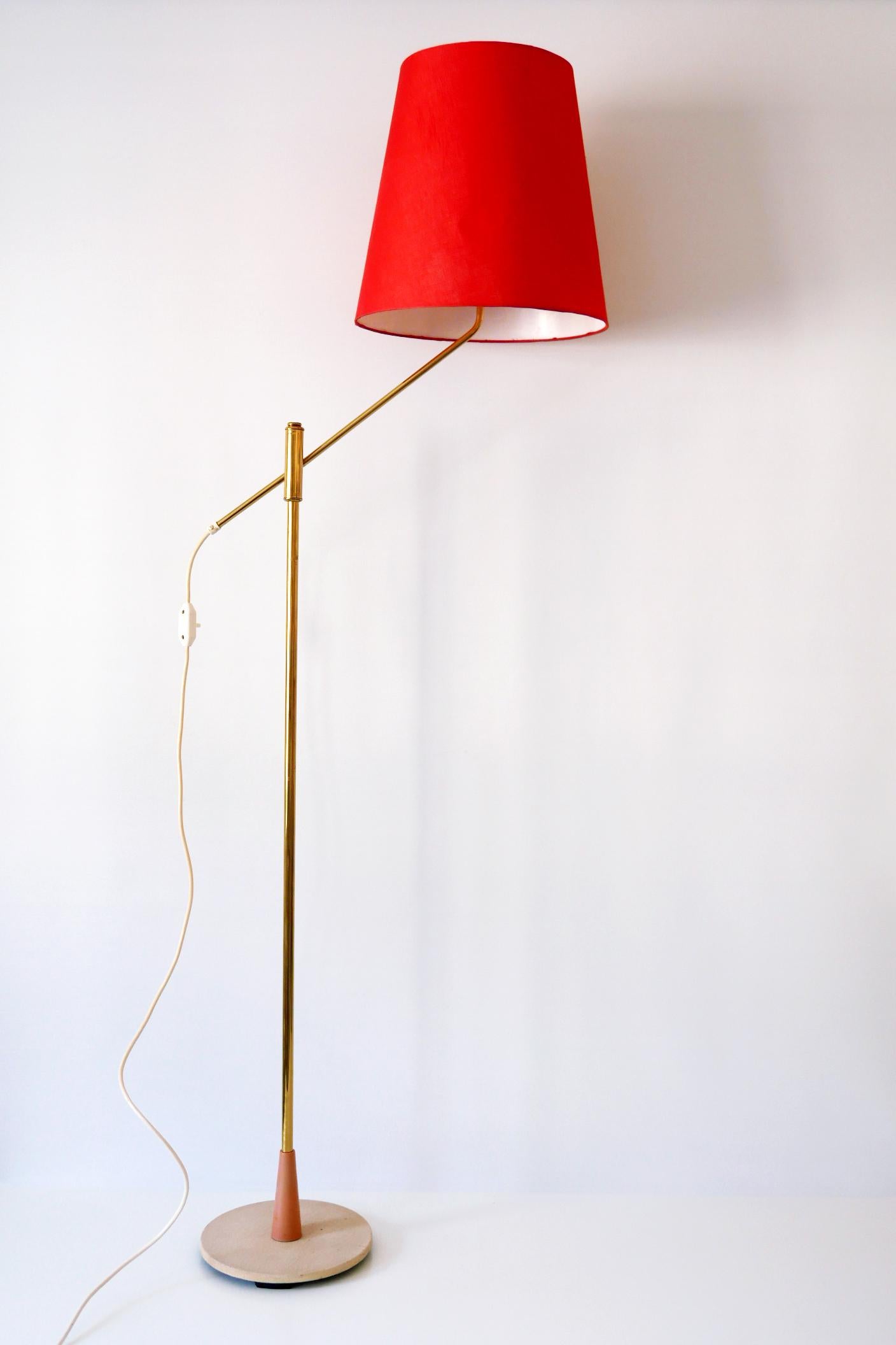 Mid-20th Century Exceptional, Elegant and Adjustable Mid-Century Modern Floor Lamp 1950s, Germany For Sale