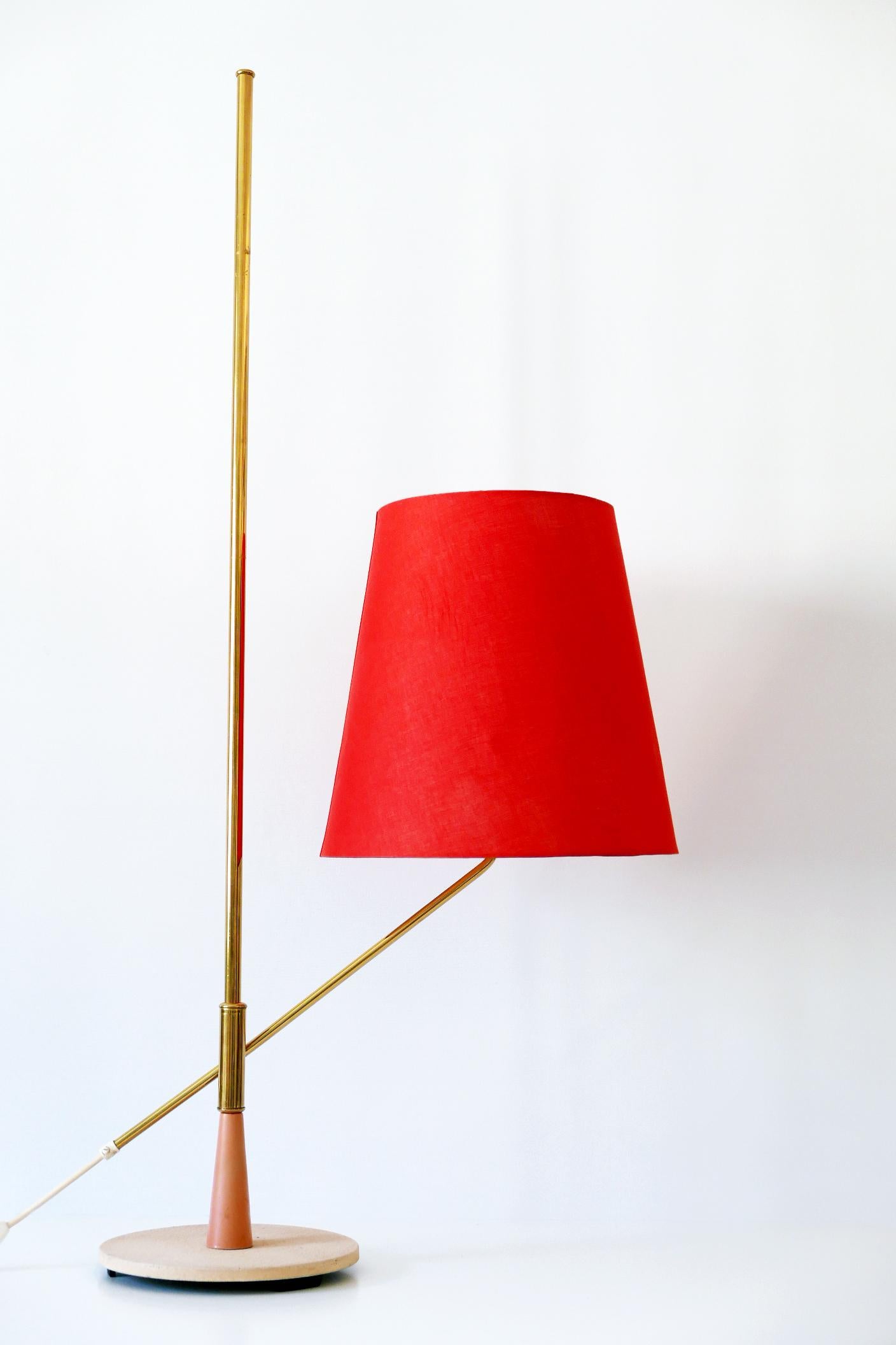 Laiton Exceptionnel, Elegance et Ajustable Lampadaire Moderne du Milieu du Siècle 1950s, Allemagne en vente