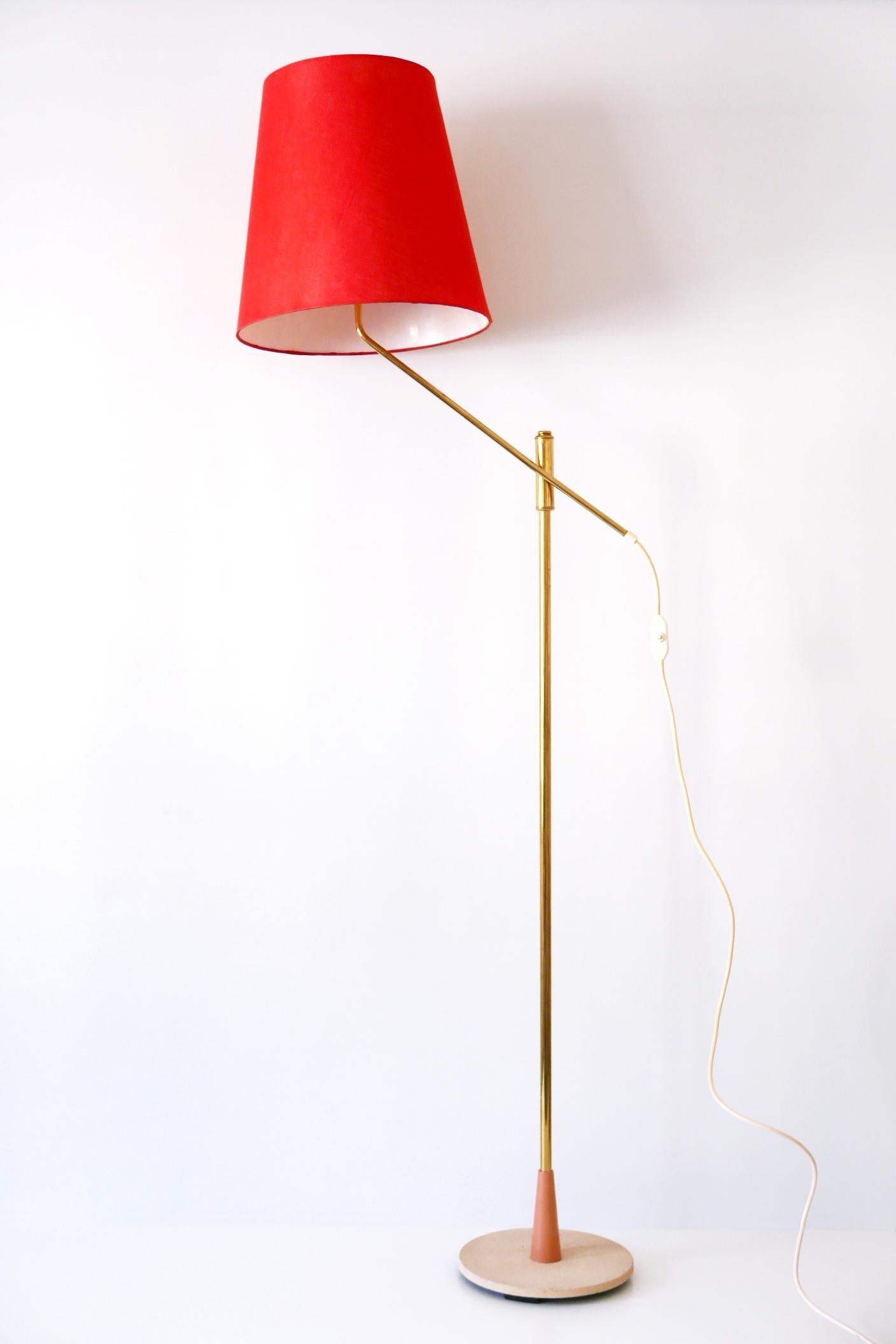 Exceptional, Elegant and Adjustable Mid-Century Modern Floor Lamp 1950s, Germany For Sale 3