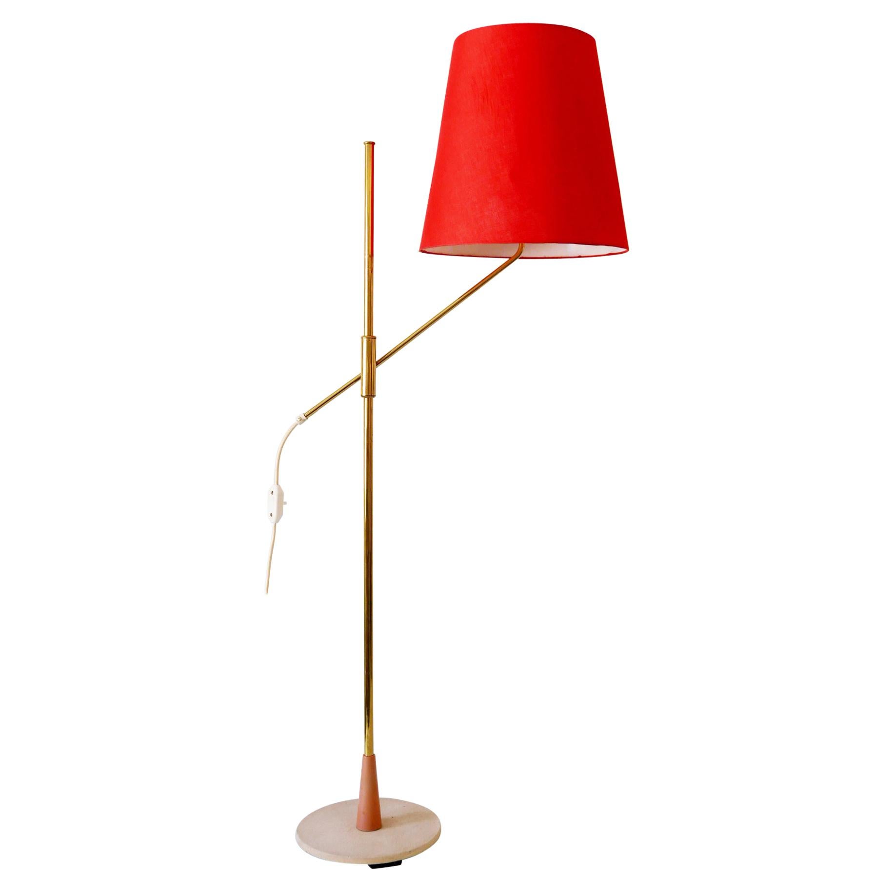 Exceptional, Elegant and Adjustable Mid-Century Modern Floor Lamp 1950s, Germany For Sale