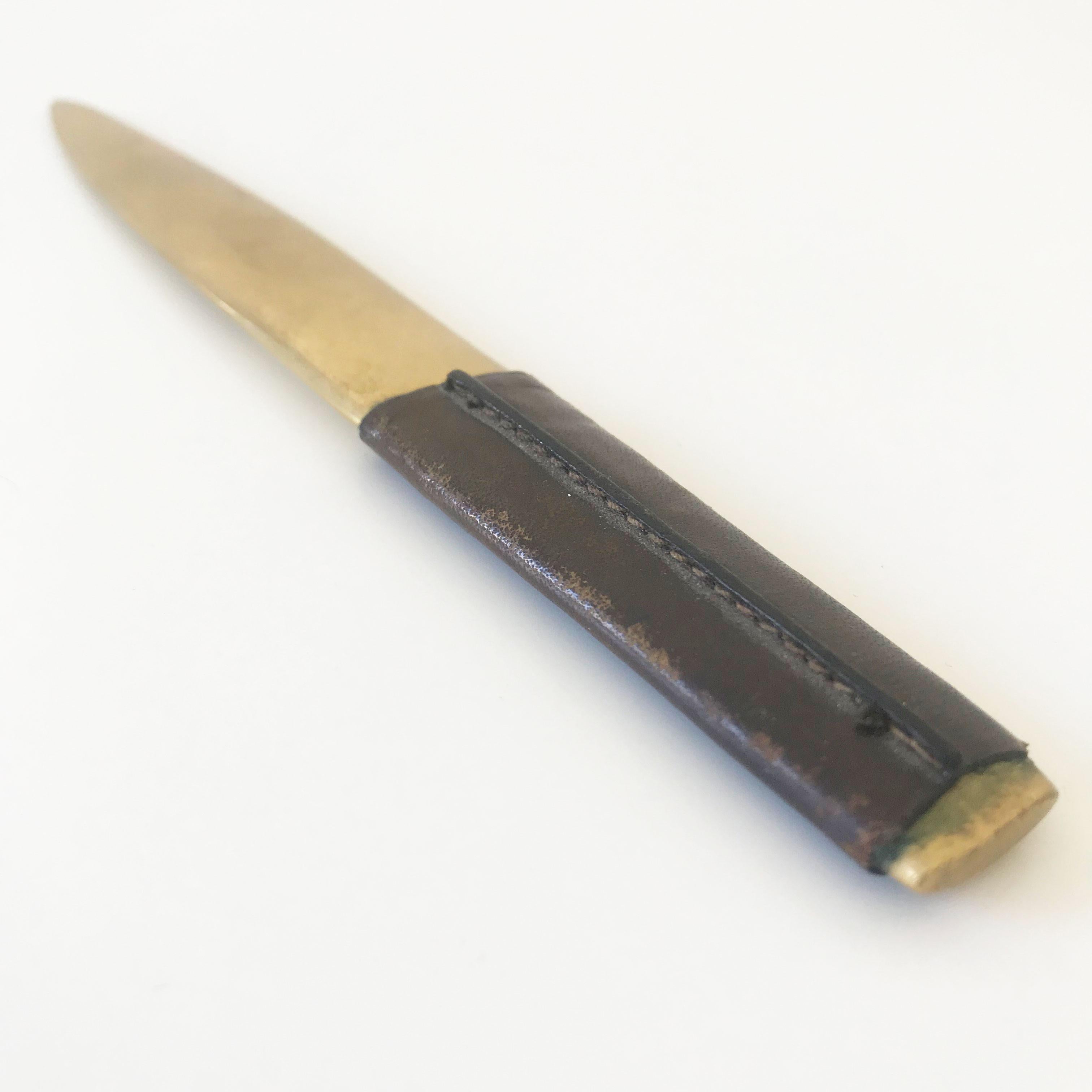 Austrian Exceptional, Elegant and Heavy Brass Letter Opener by Carl Auböck, Vienna, 1950s For Sale