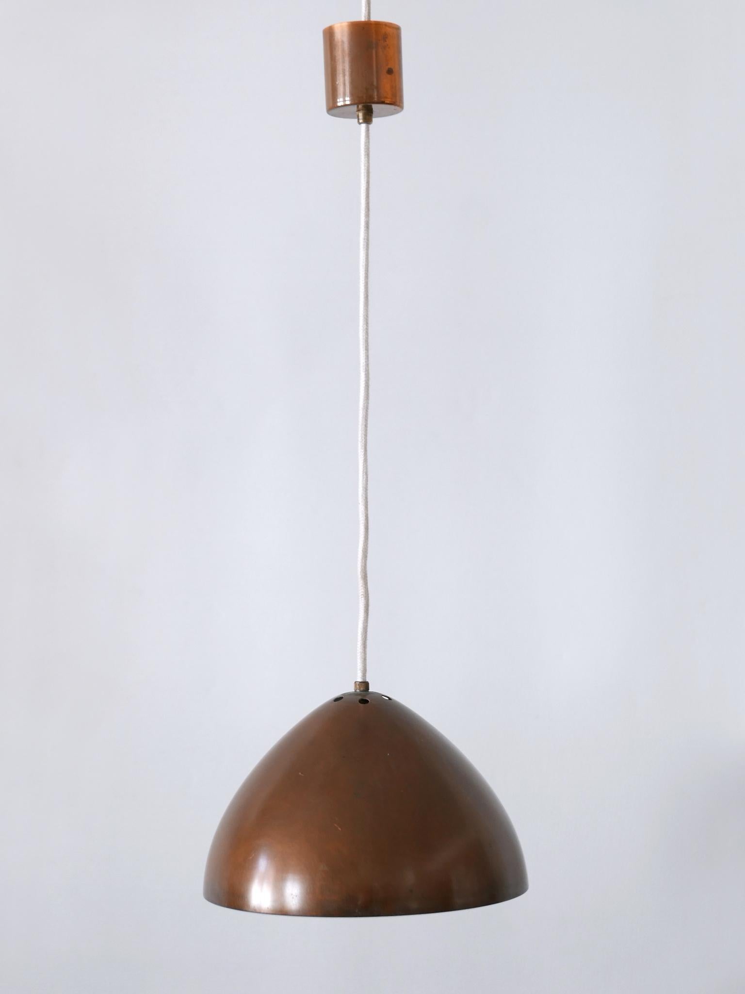 Exceptional & Elegant Mid Century Modern Copper Pendant Lamp Finland 1950s For Sale 4