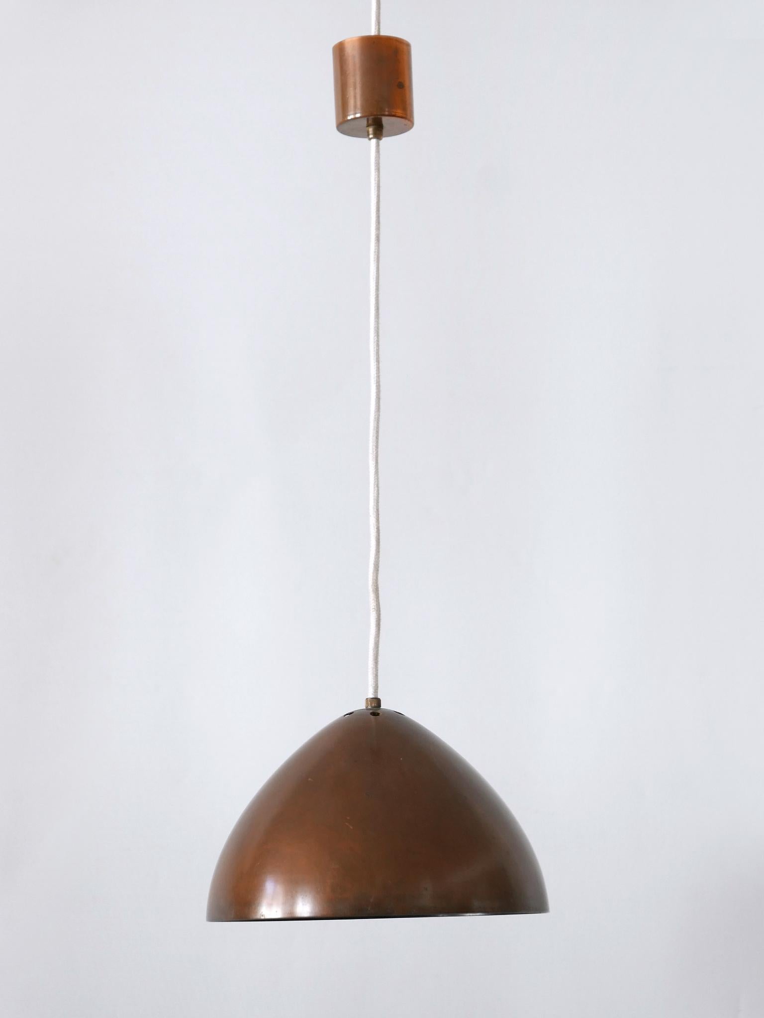 Exceptional & Elegant Mid Century Modern Copper Pendant Lamp Finland 1950s For Sale 5
