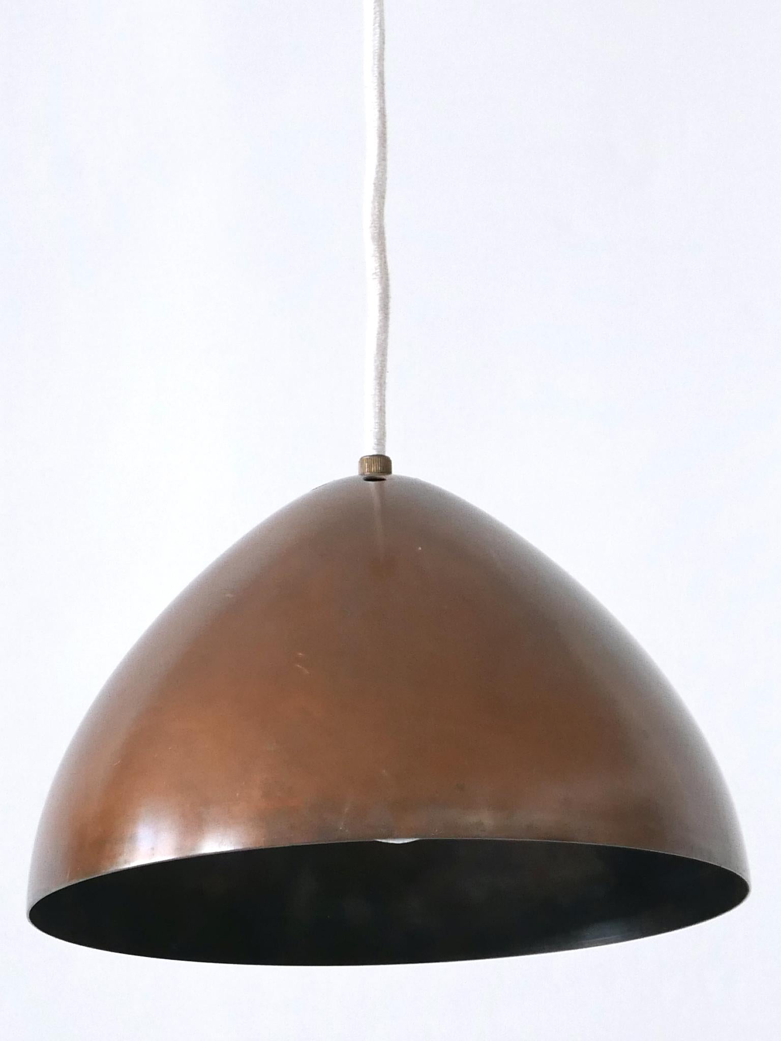 Exceptional & Elegant Mid Century Modern Copper Pendant Lamp Finland 1950s For Sale 10