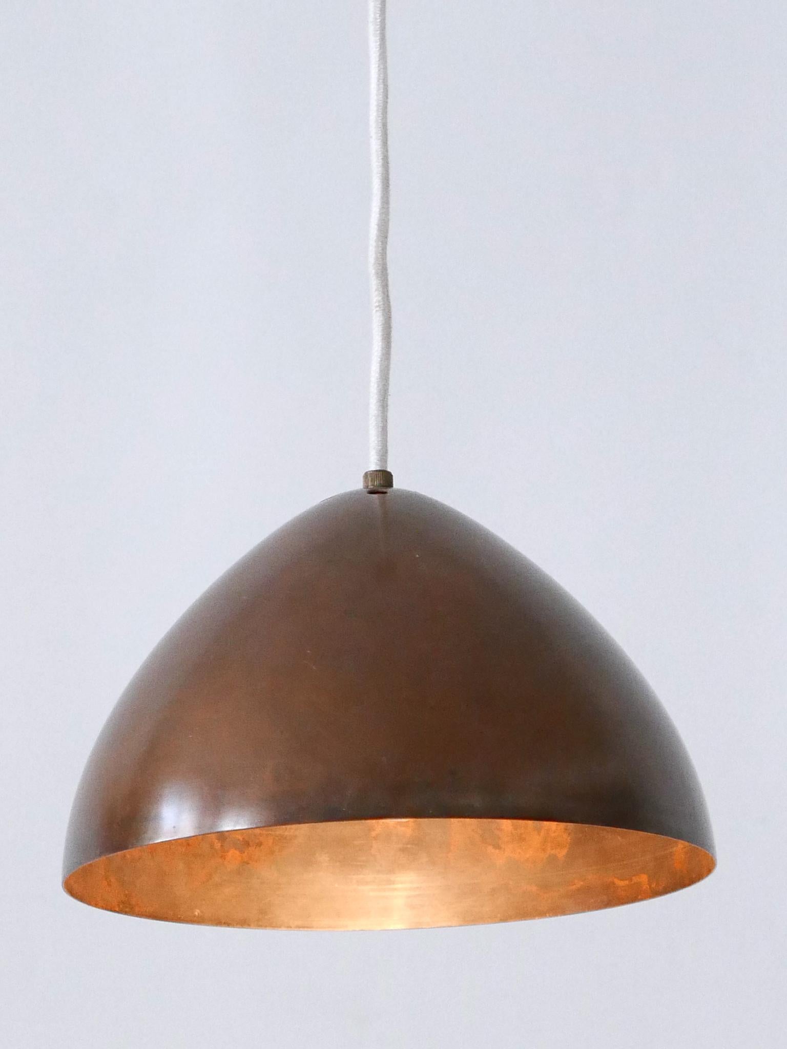 Exceptional & Elegant Mid Century Modern Copper Pendant Lamp Finland 1950s For Sale 11