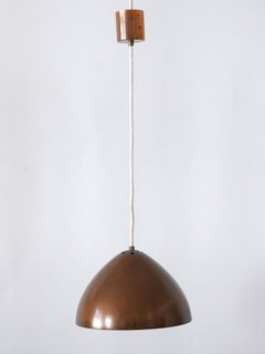 Exceptional & Elegant Mid Century Modern Copper Pendant Lamp Finland 1950s