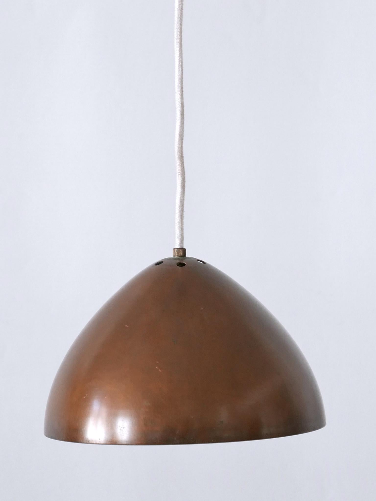 Mid-Century Modern Exceptional & Elegant Mid Century Modern Copper Pendant Lamp Finland 1950s For Sale
