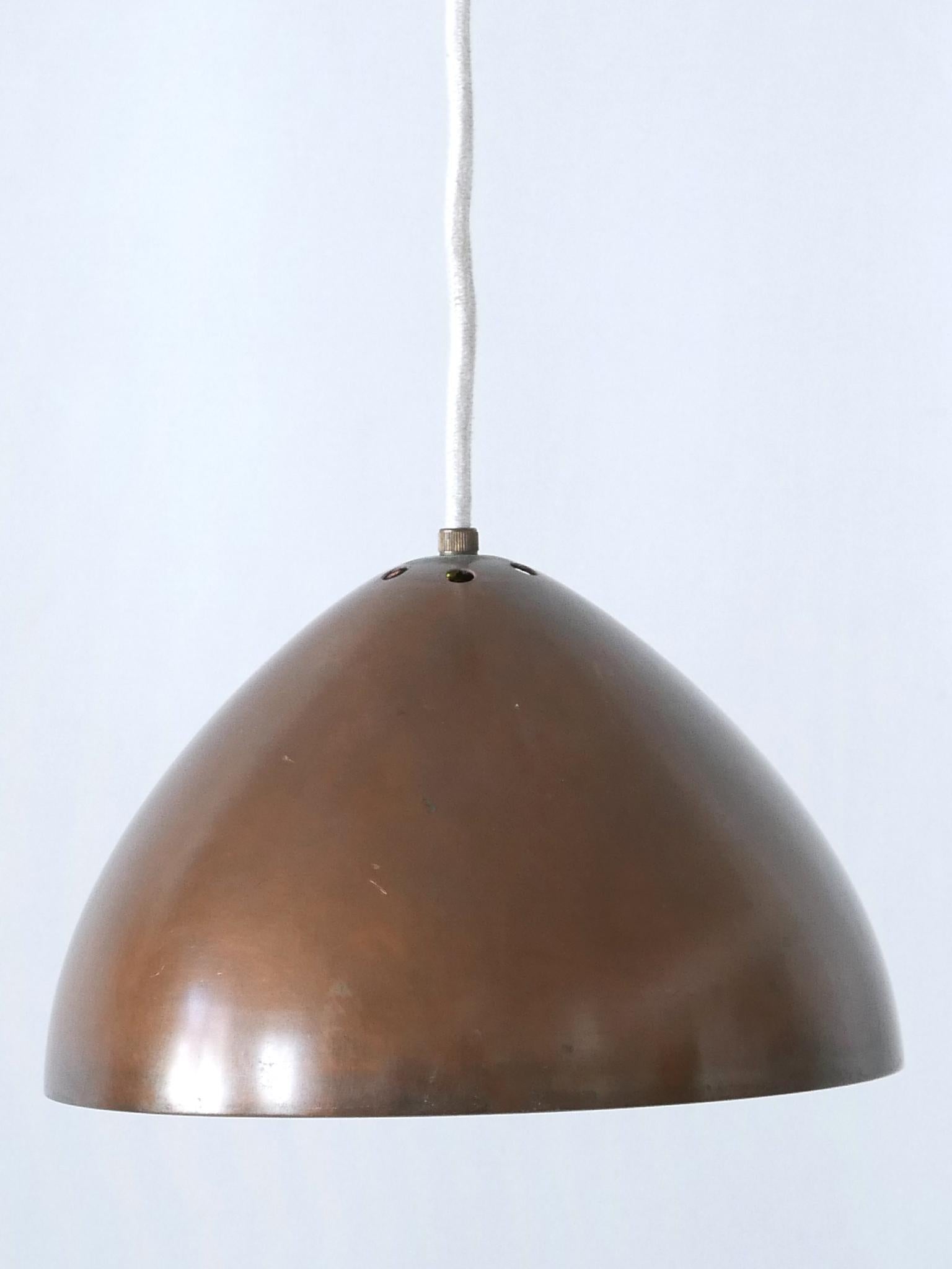 Finnish Exceptional & Elegant Mid Century Modern Copper Pendant Lamp Finland 1950s For Sale