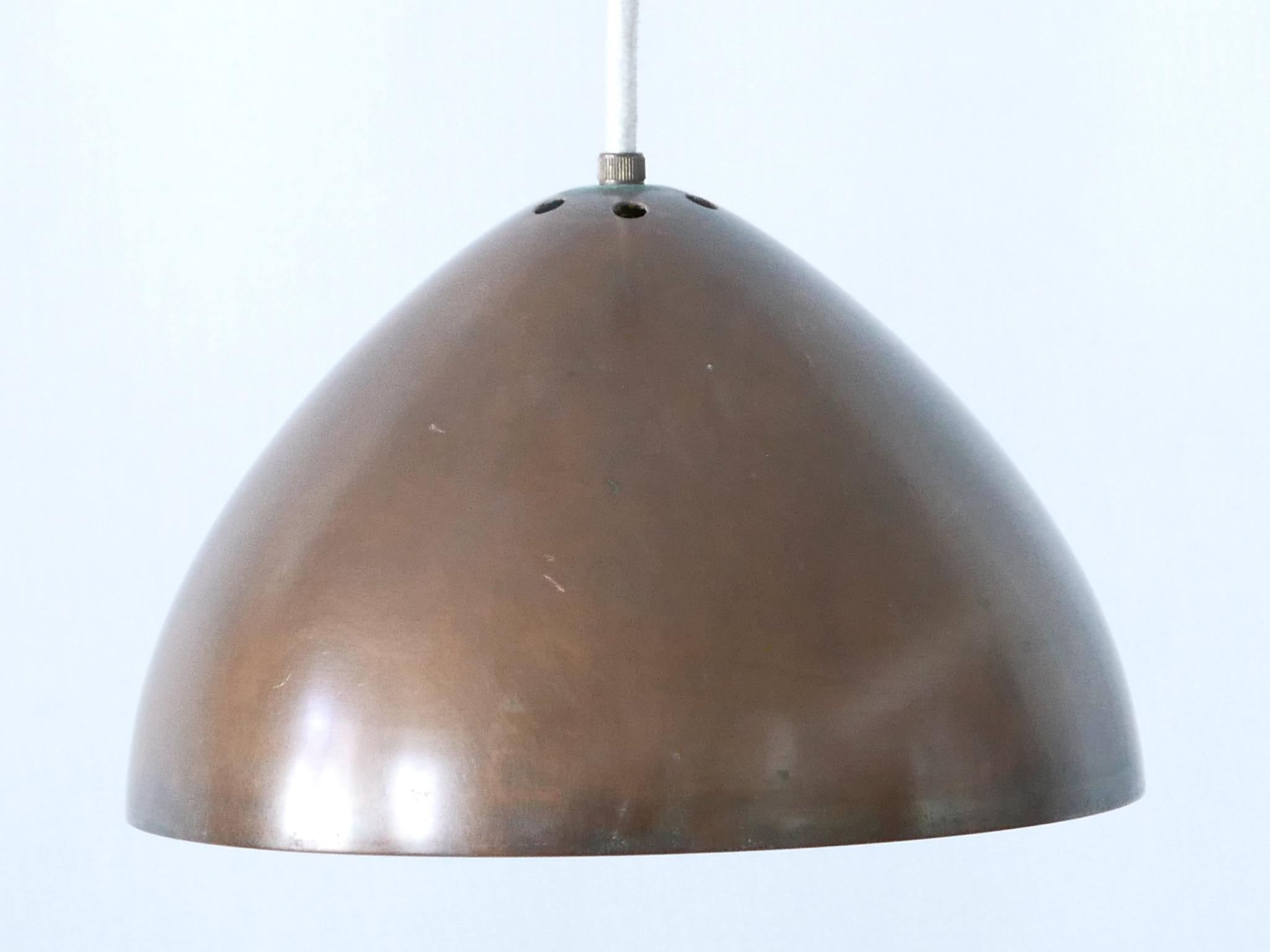 Exceptional & Elegant Mid Century Modern Copper Pendant Lamp Finland 1950s In Good Condition For Sale In Munich, DE