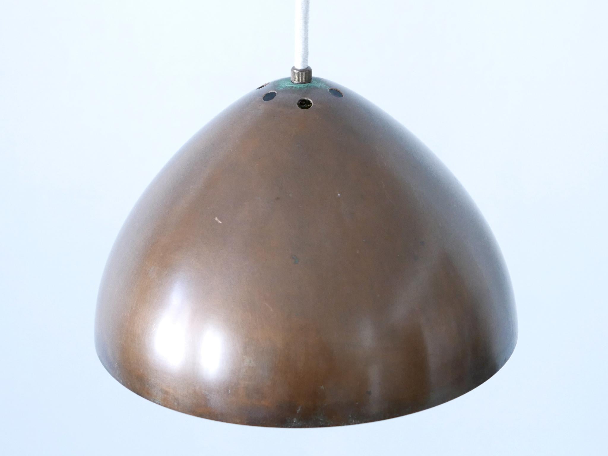 Mid-20th Century Exceptional & Elegant Mid Century Modern Copper Pendant Lamp Finland 1950s For Sale