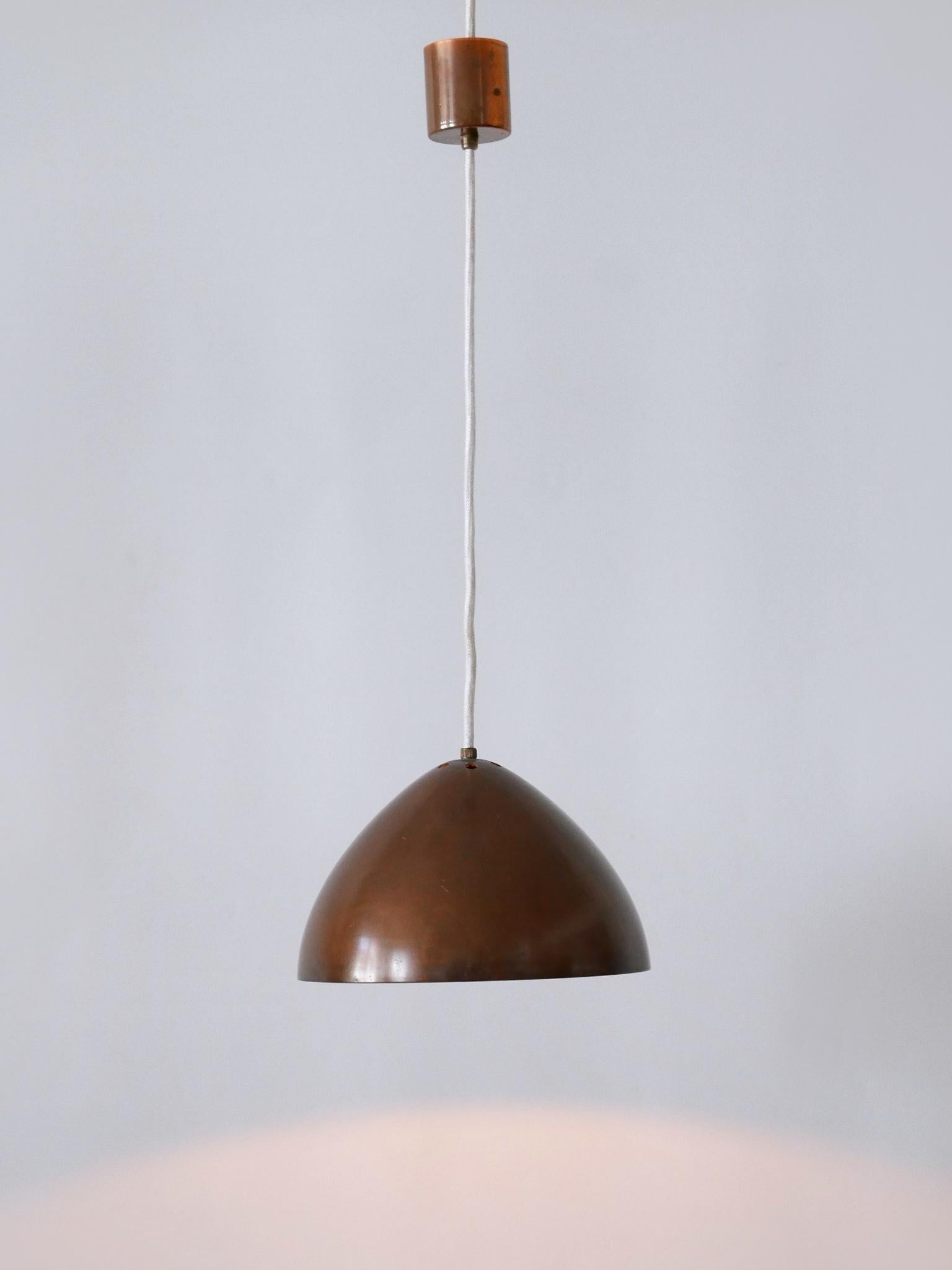 Exceptional & Elegant Mid Century Modern Copper Pendant Lamp Finland 1950s For Sale 3