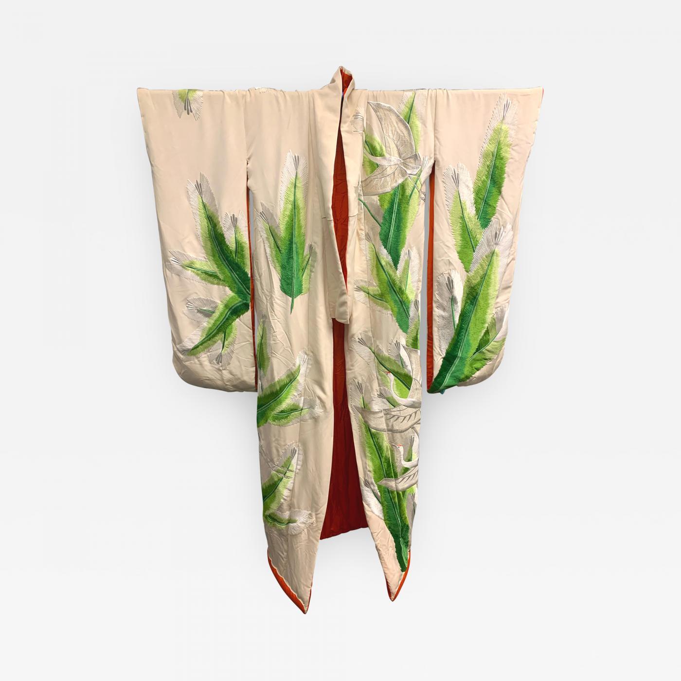 Japonisme Exceptional Embroidered Brocade Vintage Japanese Ceremonial Kimono